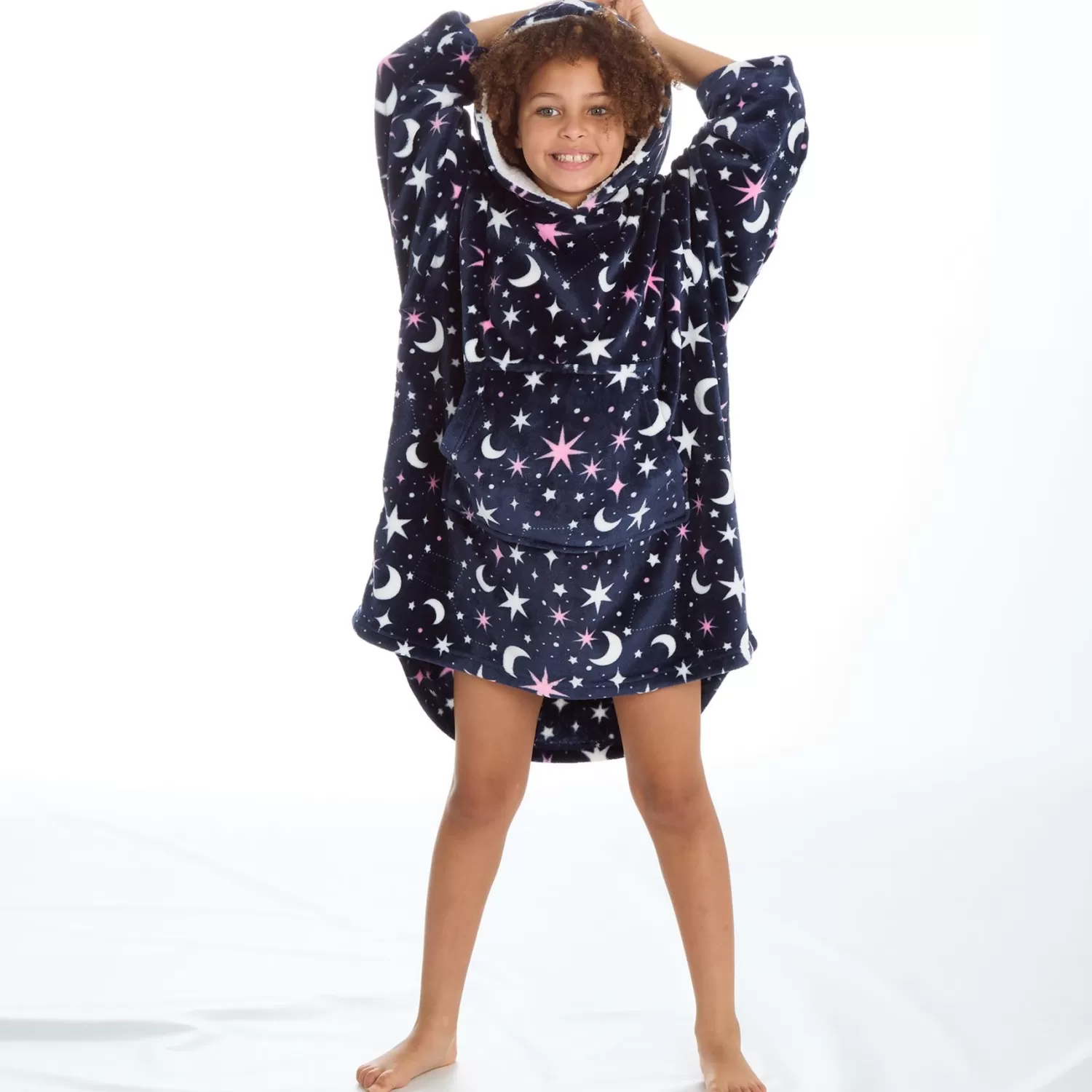 Kids Huggable Kids Navy Celestial Oversized Hoodie