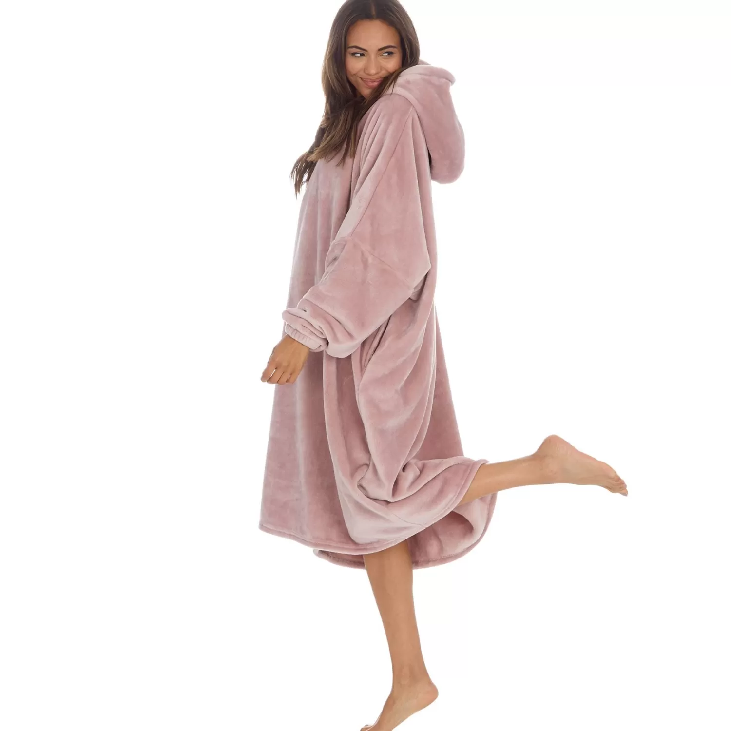 Huggable Loungewear | Oversized Long Poncho - Champagne