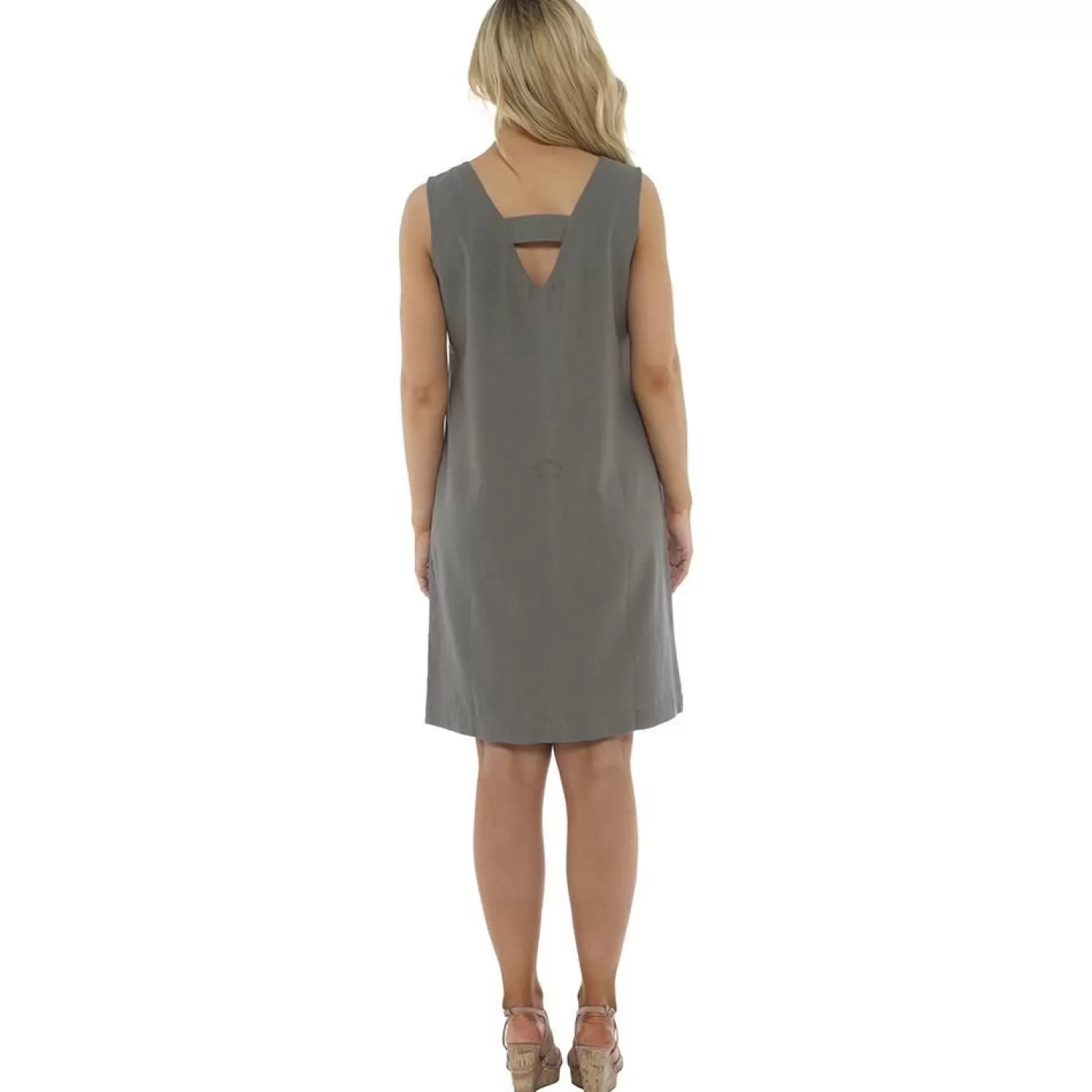 Indigo Roc Dresses | Linen Shift Dress - Khaki