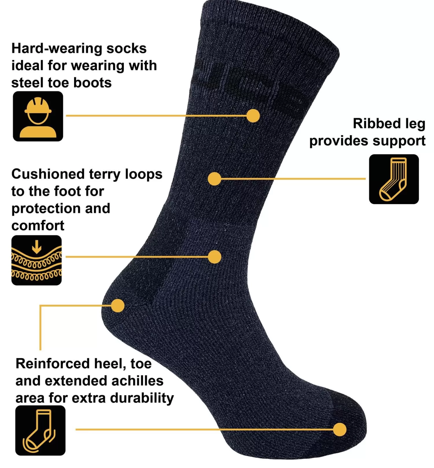 Men JCB Mens 4 Pack Outdoor Advantage Socks - Navy