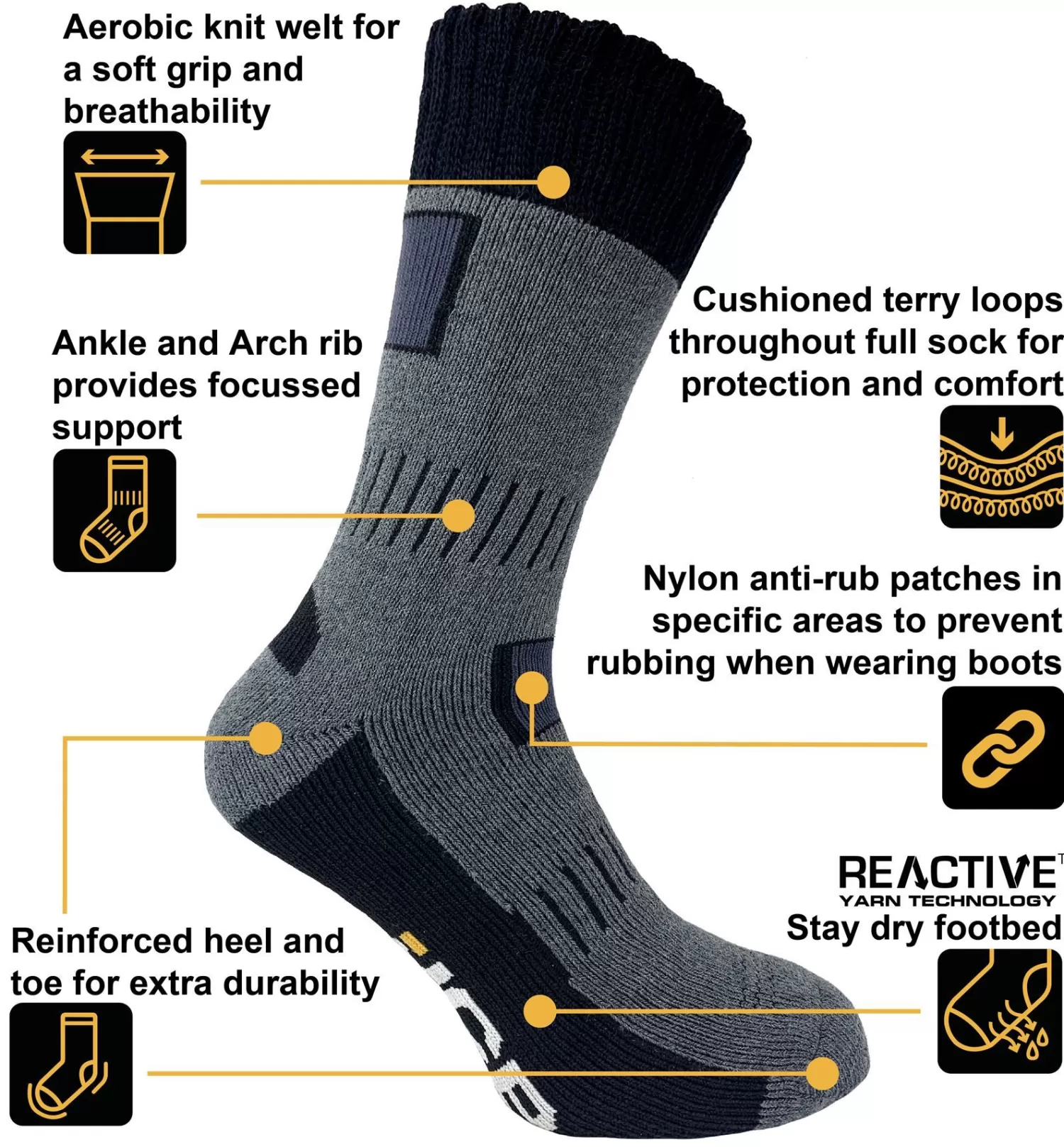 Men JCB Mens Pro Rigger Socks