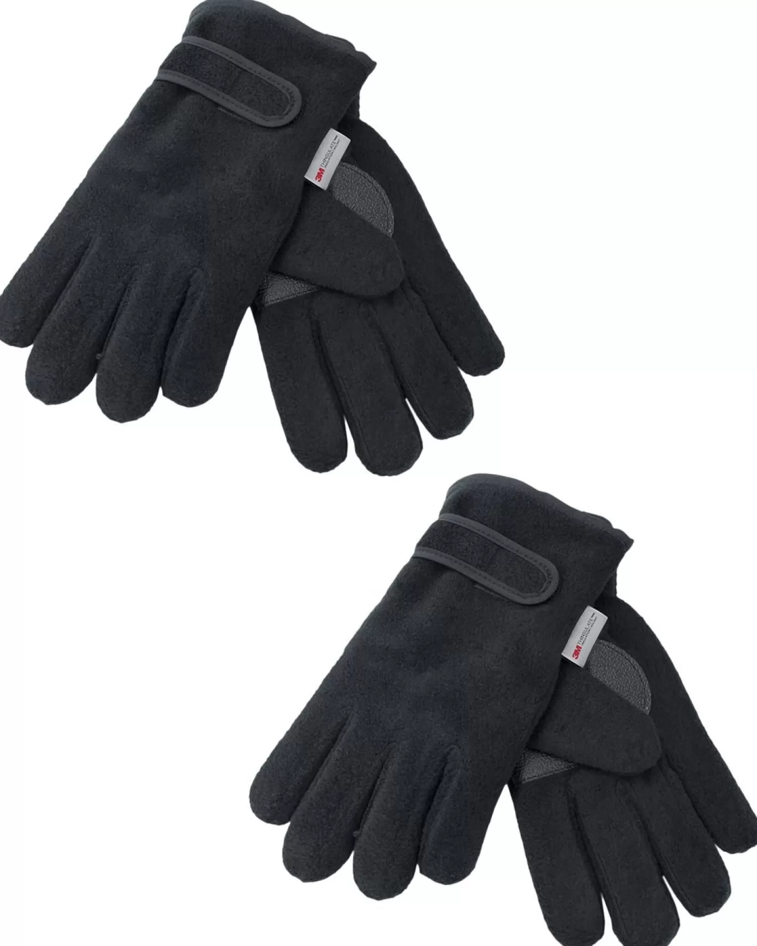 Kids * Kids 2 Pack Black Fleece Thinsulate Gloves