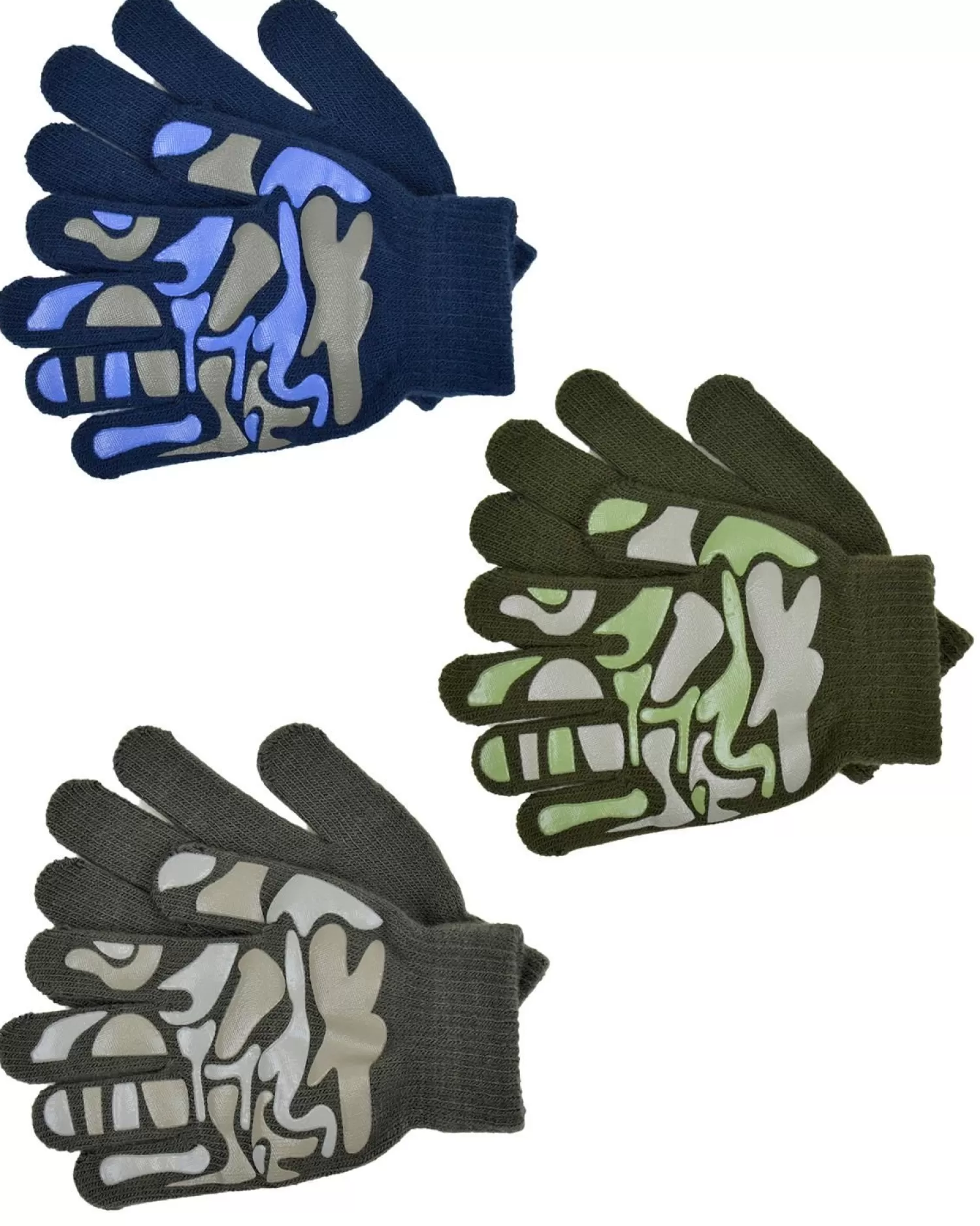 Kids * Kids 3 Pack Camo Gripper Magic Gloves