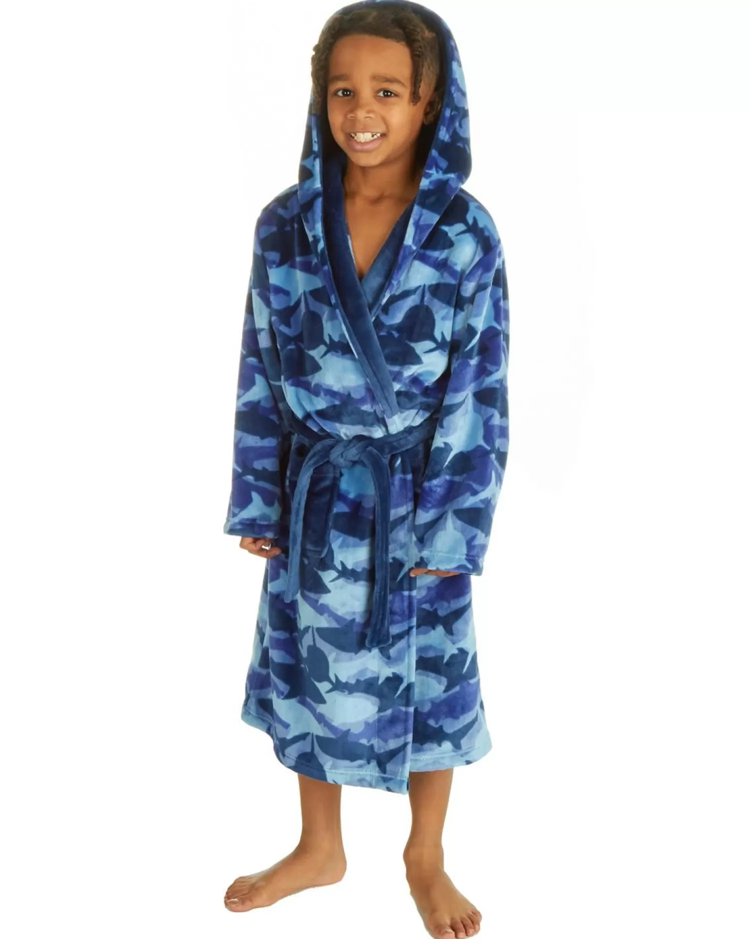 Kids * Kids Blue Shark Camo Dressing Gown