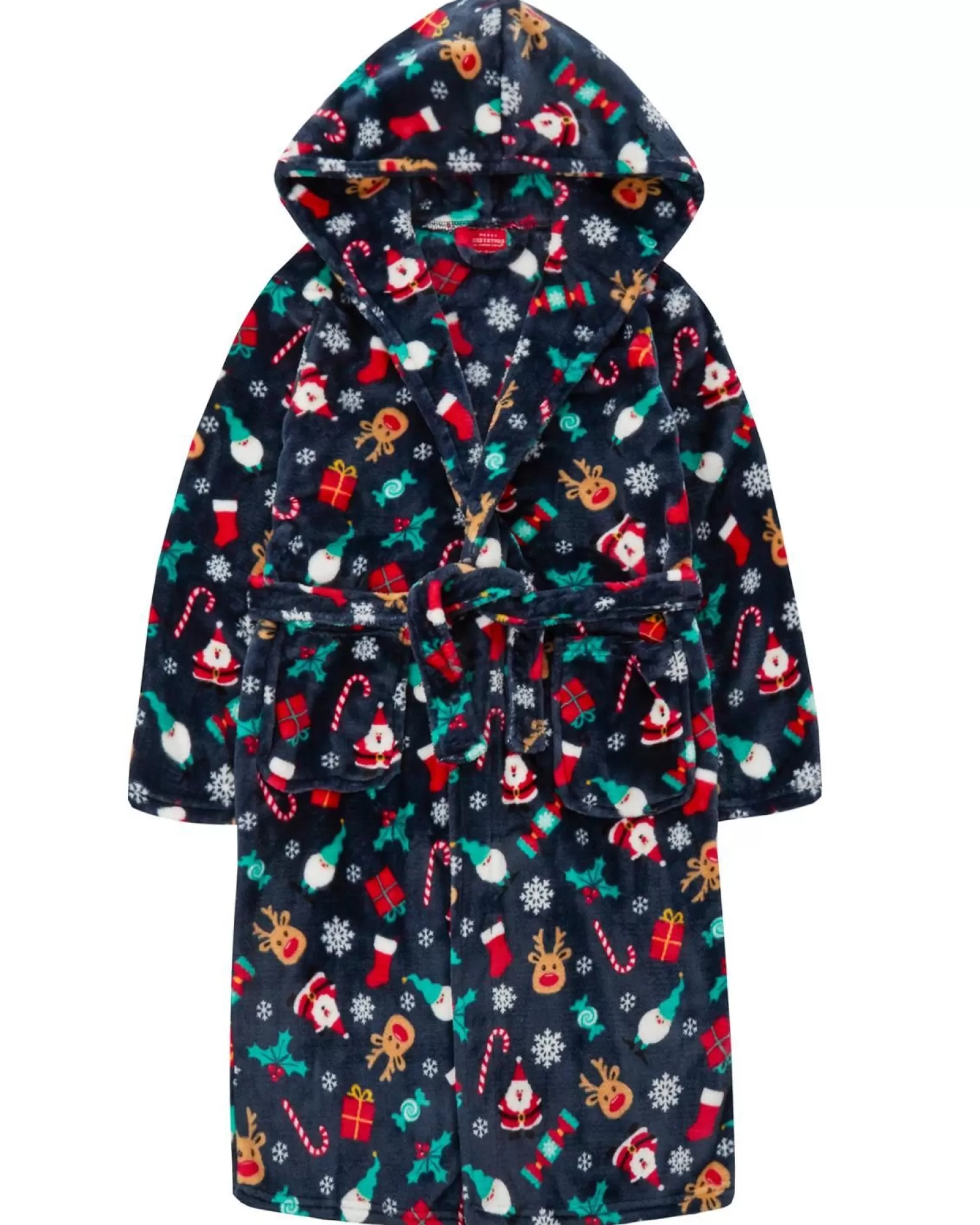 Kids * Kids Christmas Hooded Dressing Gown - Navy