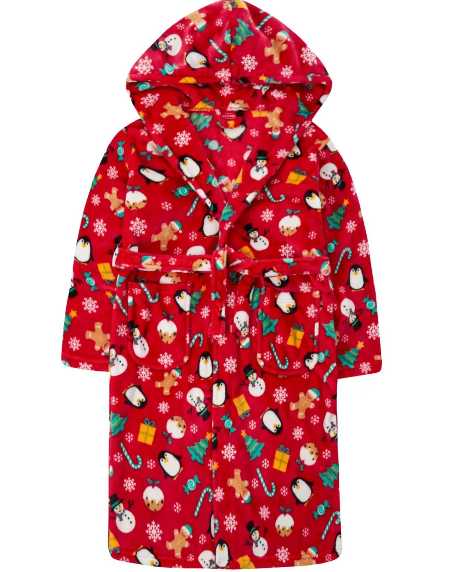 Kids * Kids Christmas Hooded Dressing Gown - Red