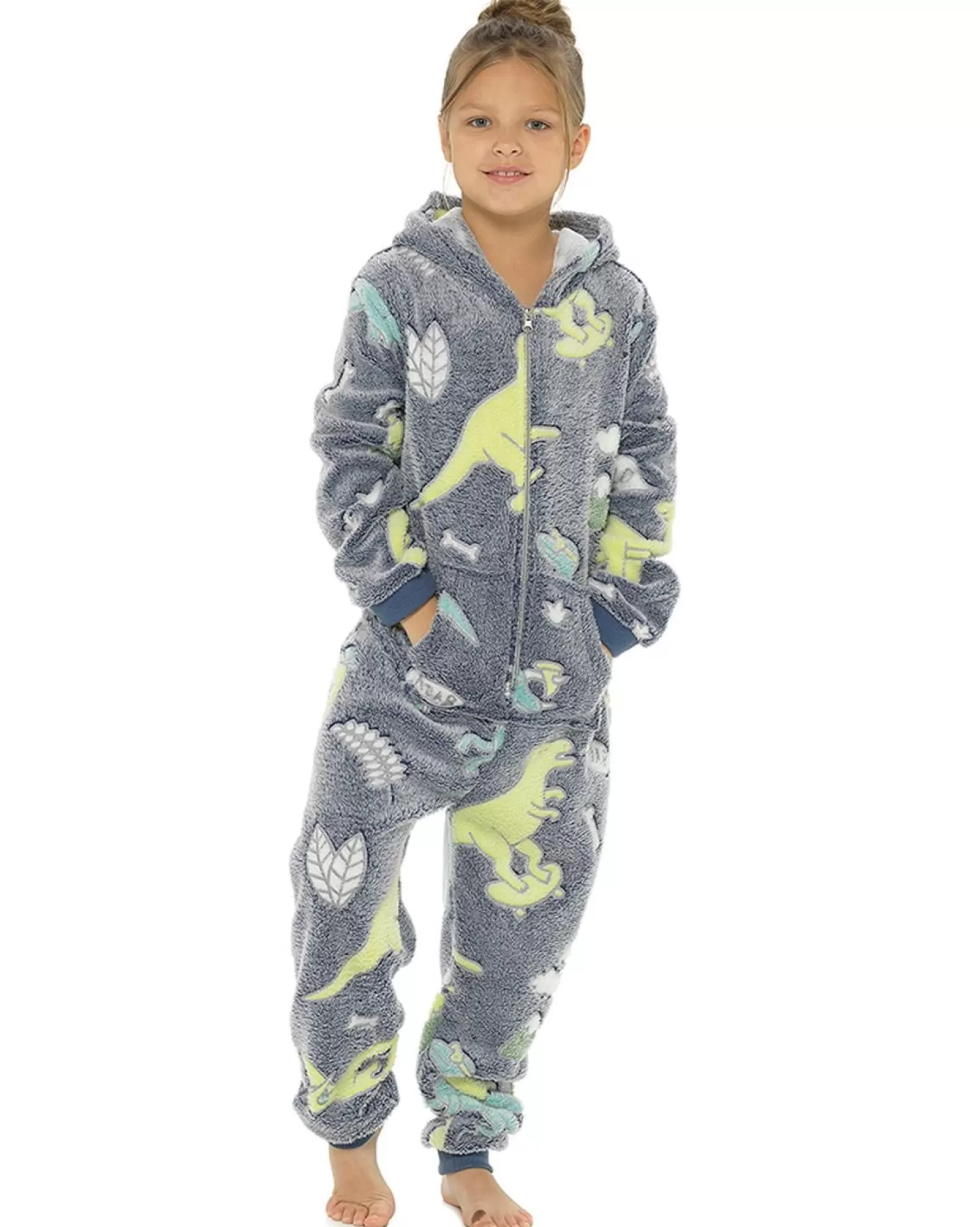 Kids Follow That Dream Kids Glow In The Dark Dinosaur Onesie