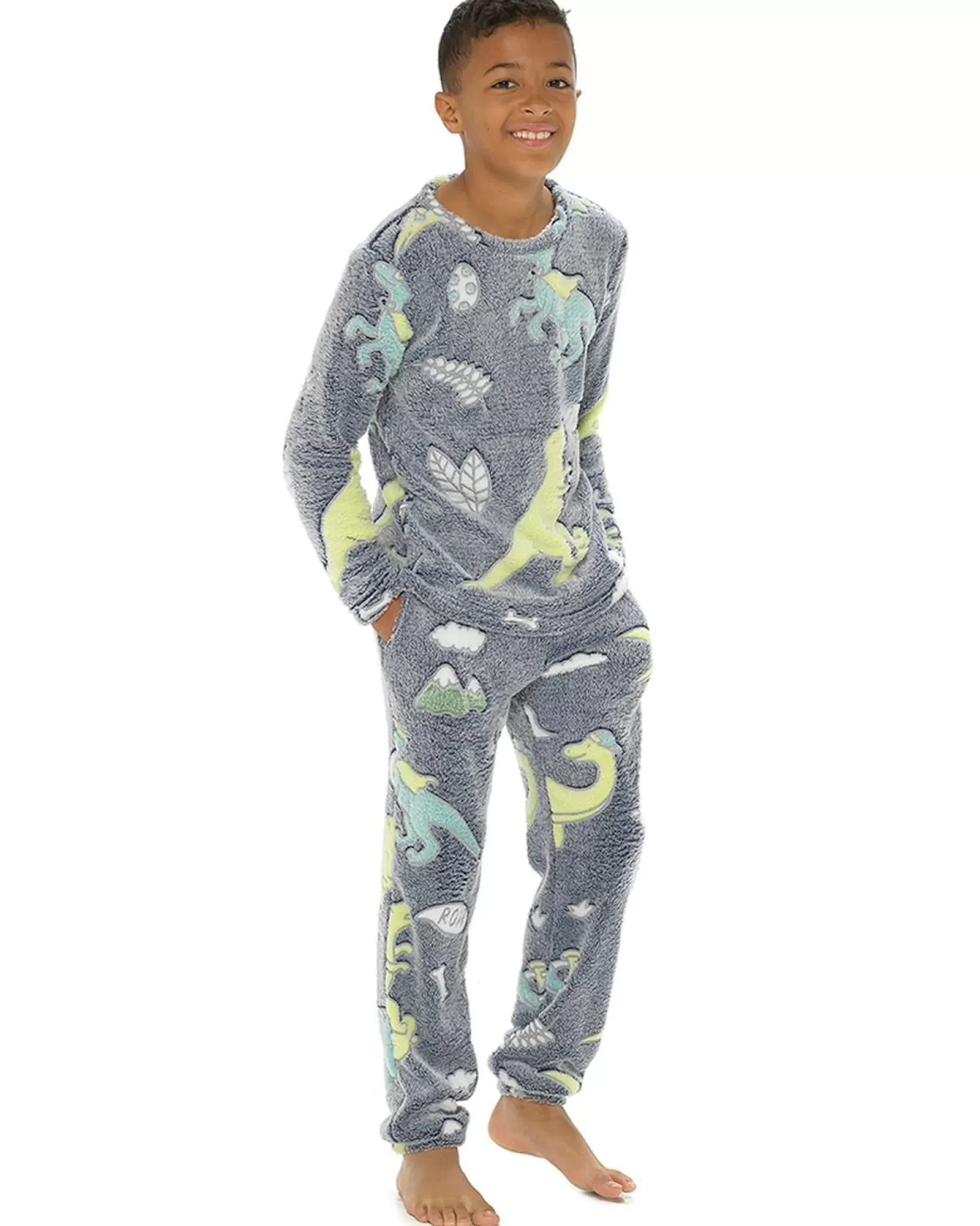 Kids Follow That Dream Kids Glow In The Dark Dinosaur Pyjamas