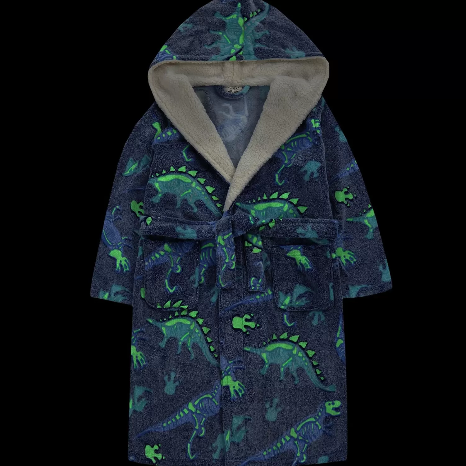 Kids * Kids Glow In The Dark Dressing Gown - Blue Dinosaurs