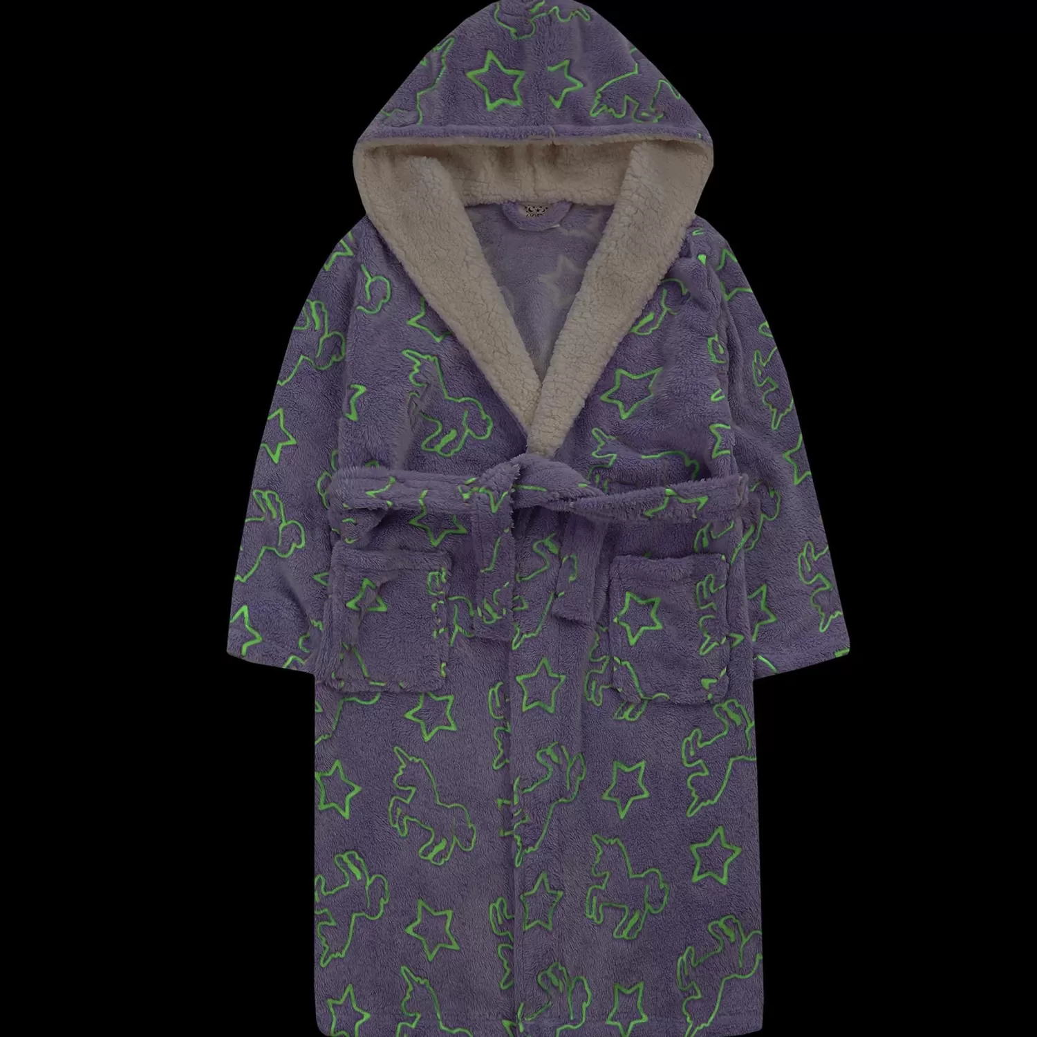 Kids * Kids Glow In The Dark Dressing Gown - Purple Unicorns