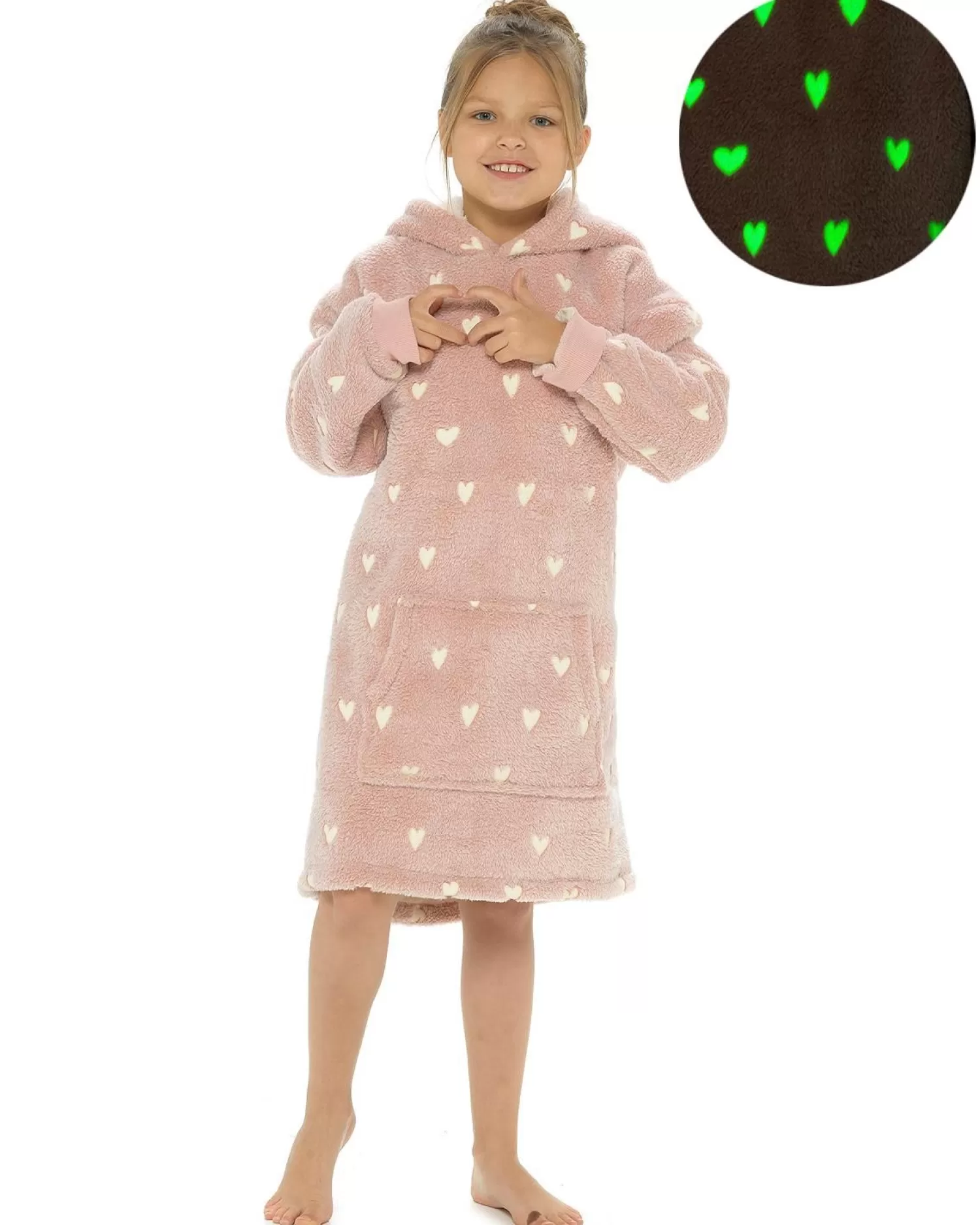 Kids Follow That Dream Kids Glow In The Dark Heart Oversized Hoodie