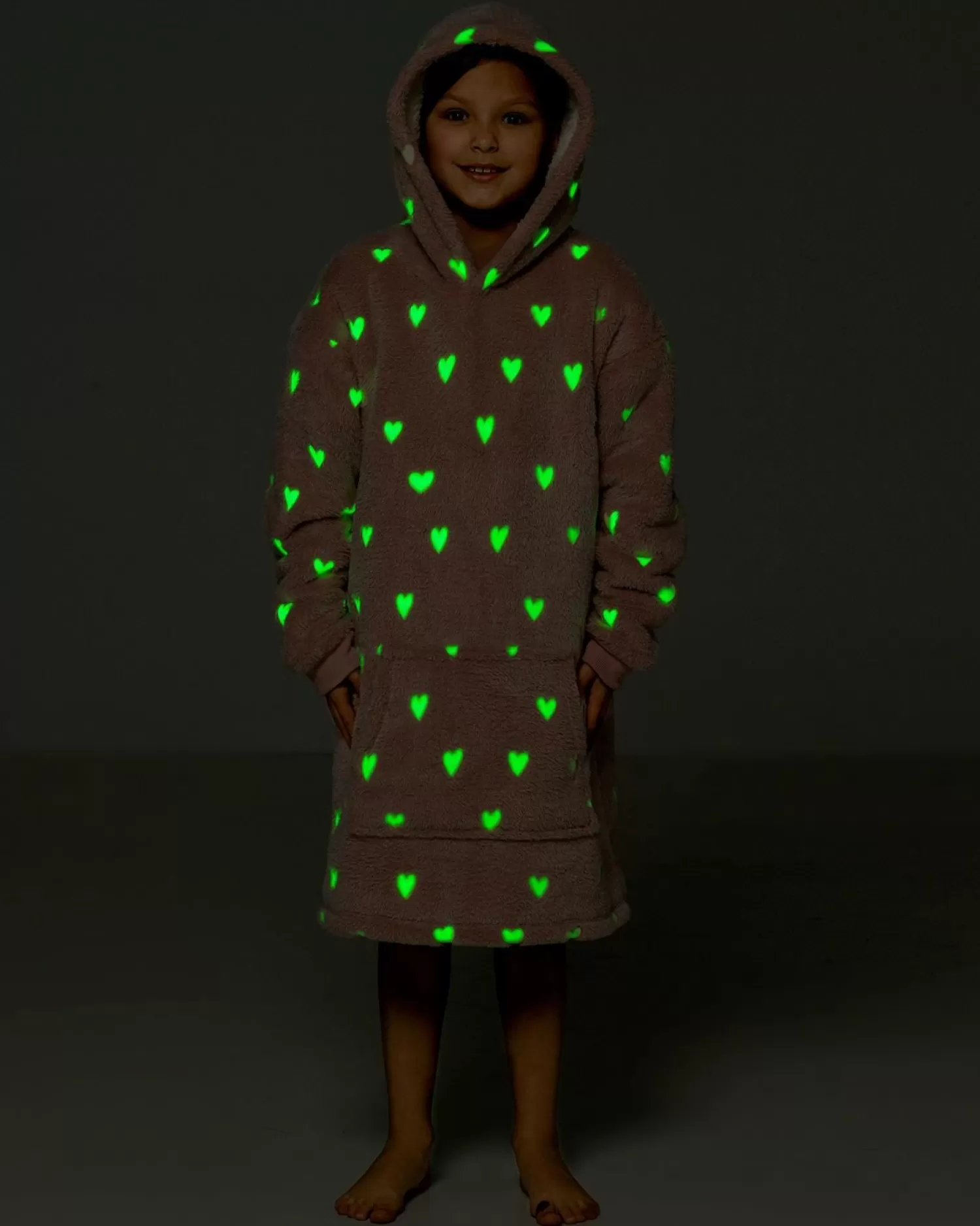 Kids Follow That Dream Kids Glow In The Dark Heart Oversized Hoodie