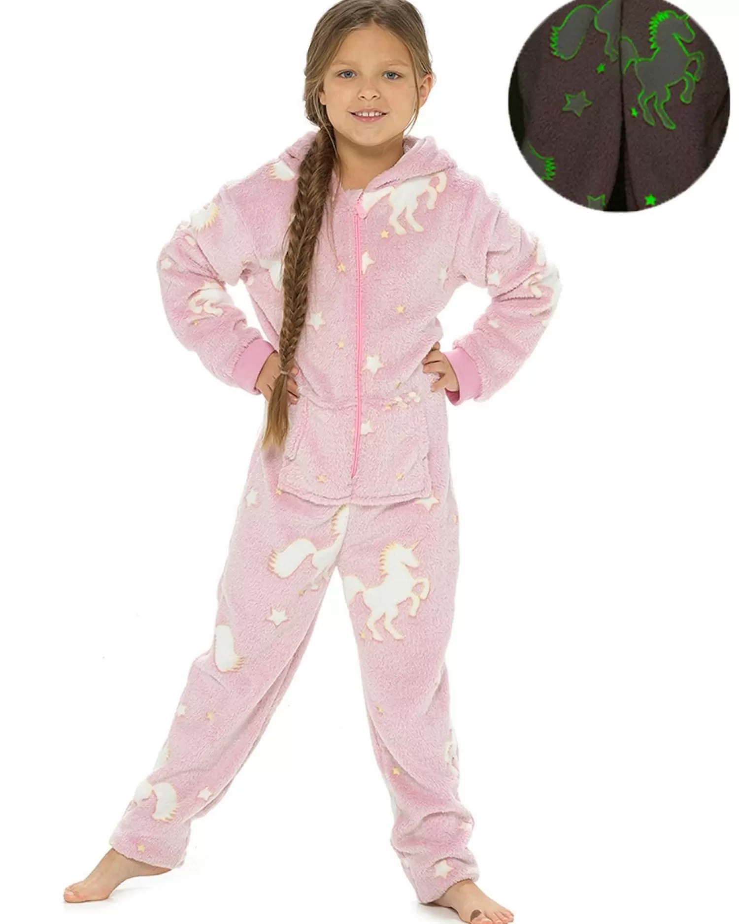 Kids Follow That Dream Kids Glow In The Dark Unicorn Onesie