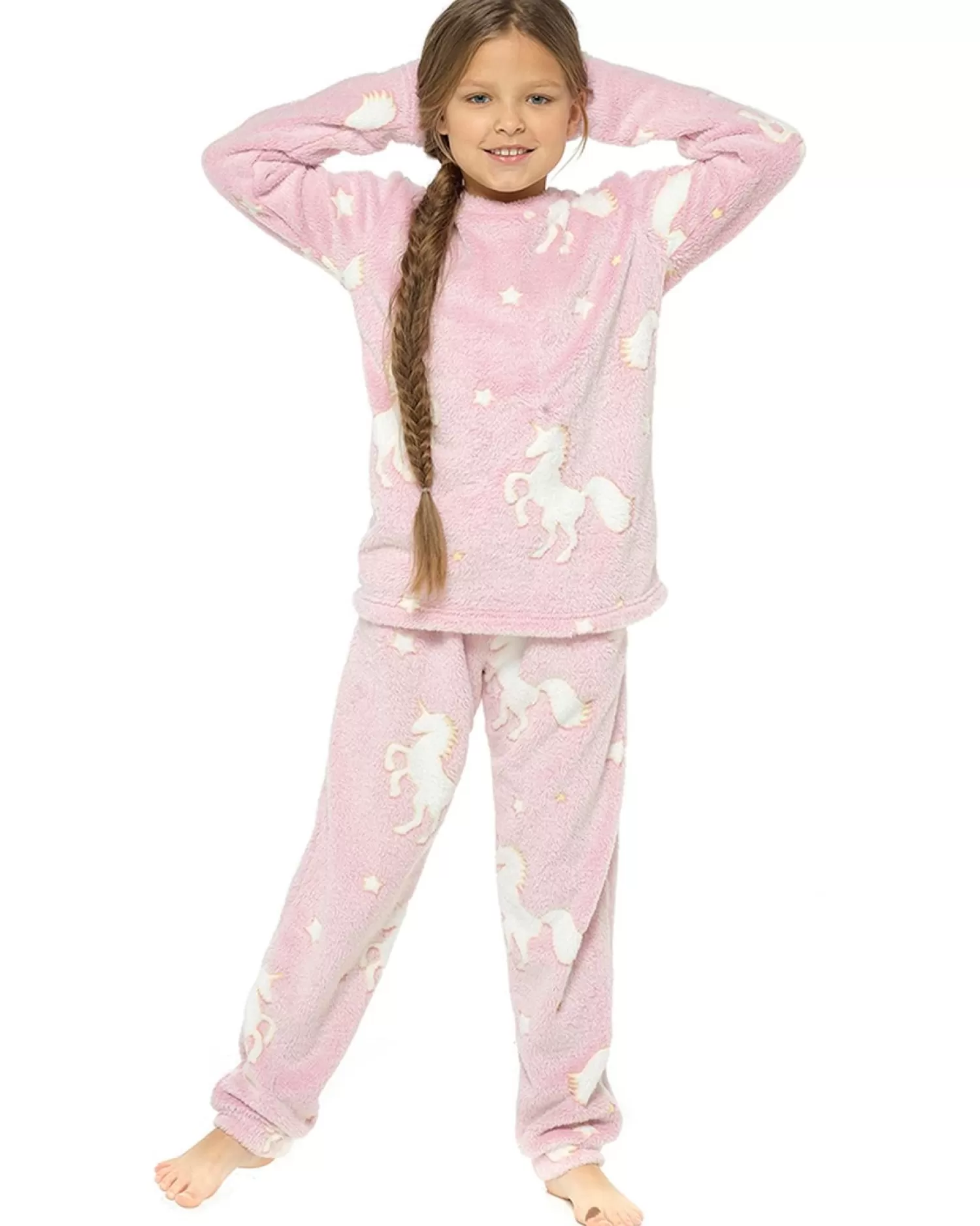 Kids Follow That Dream Kids Glow In The Dark Unicorn Pyjamas