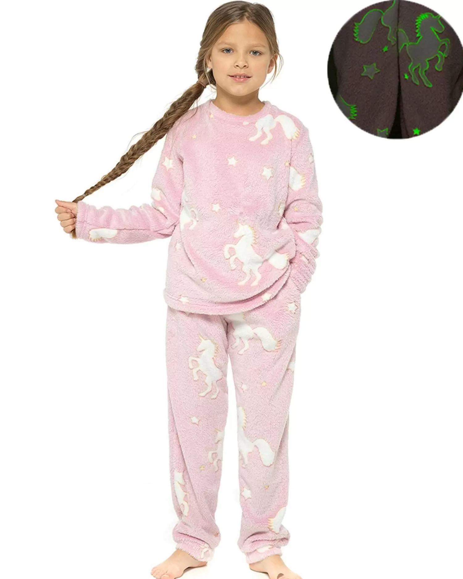 Kids Follow That Dream Kids Glow In The Dark Unicorn Pyjamas