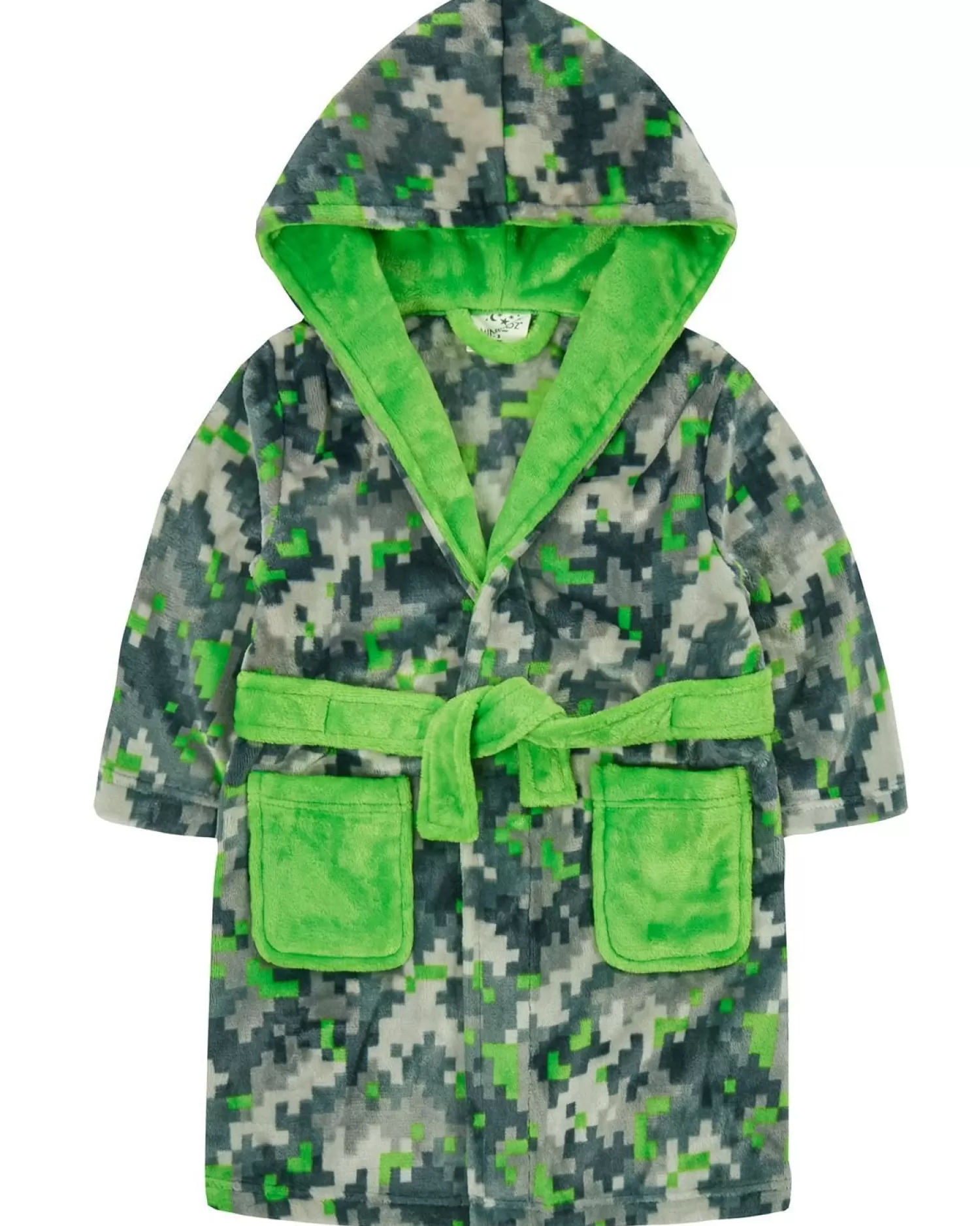 Kids * Kids Green Pixel Camo Dressing Gown