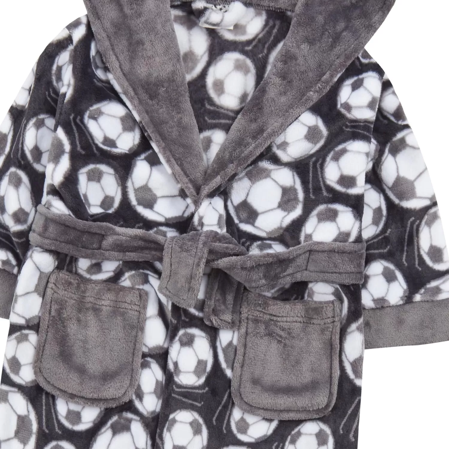 Kids * Kids Grey Football Print Dressing Gown