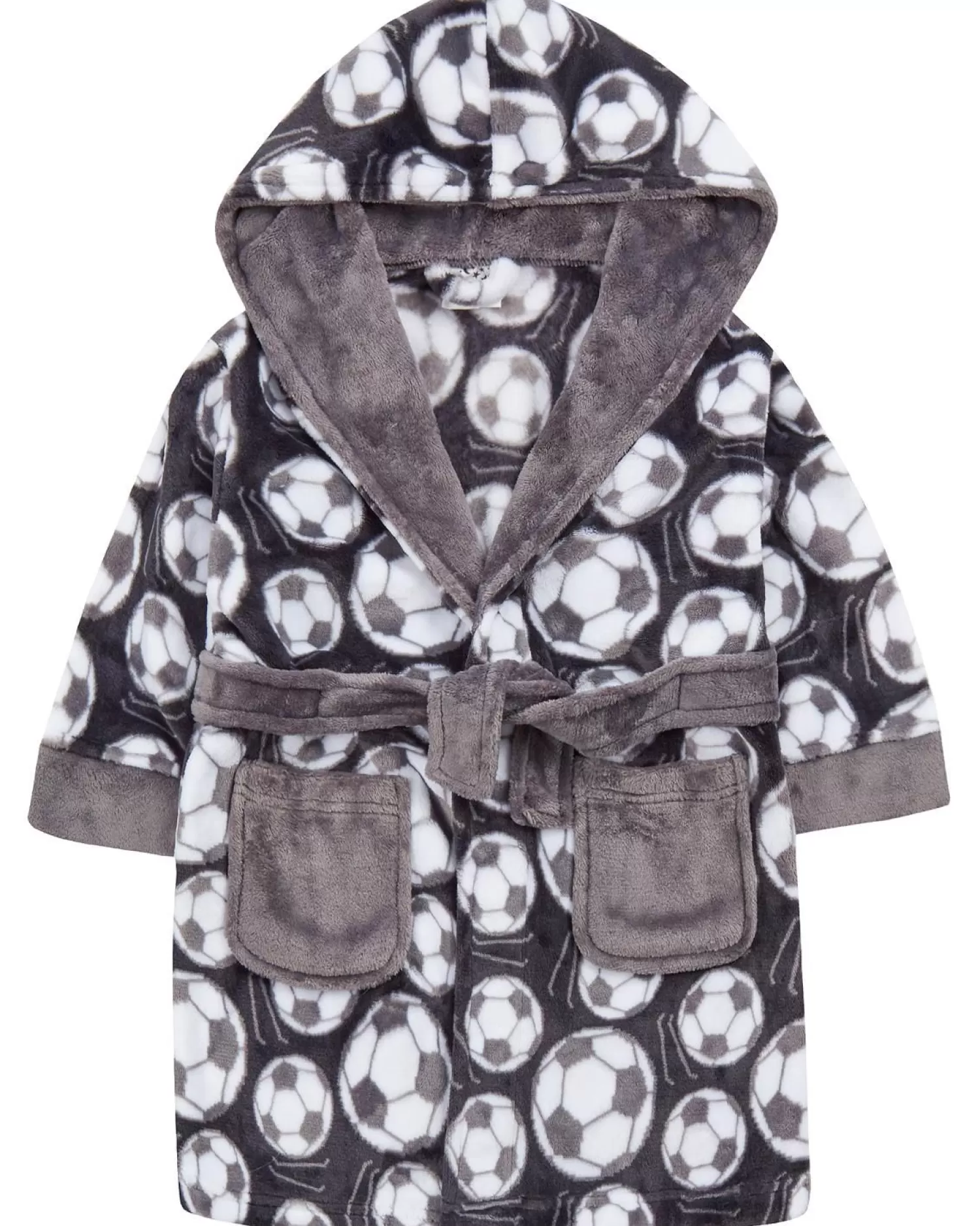 Kids * Kids Grey Football Print Dressing Gown