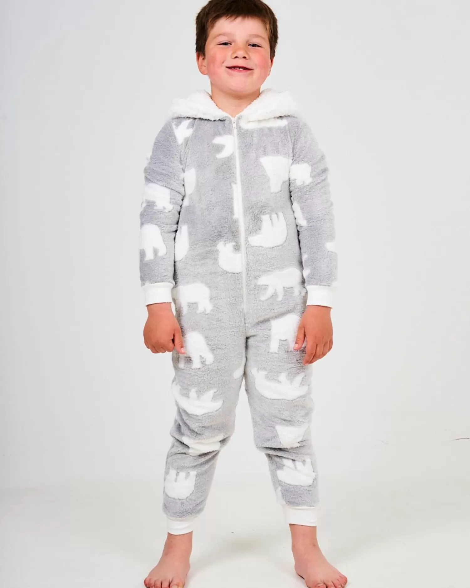 Kids * Kids Grey Polar Bear Onesie