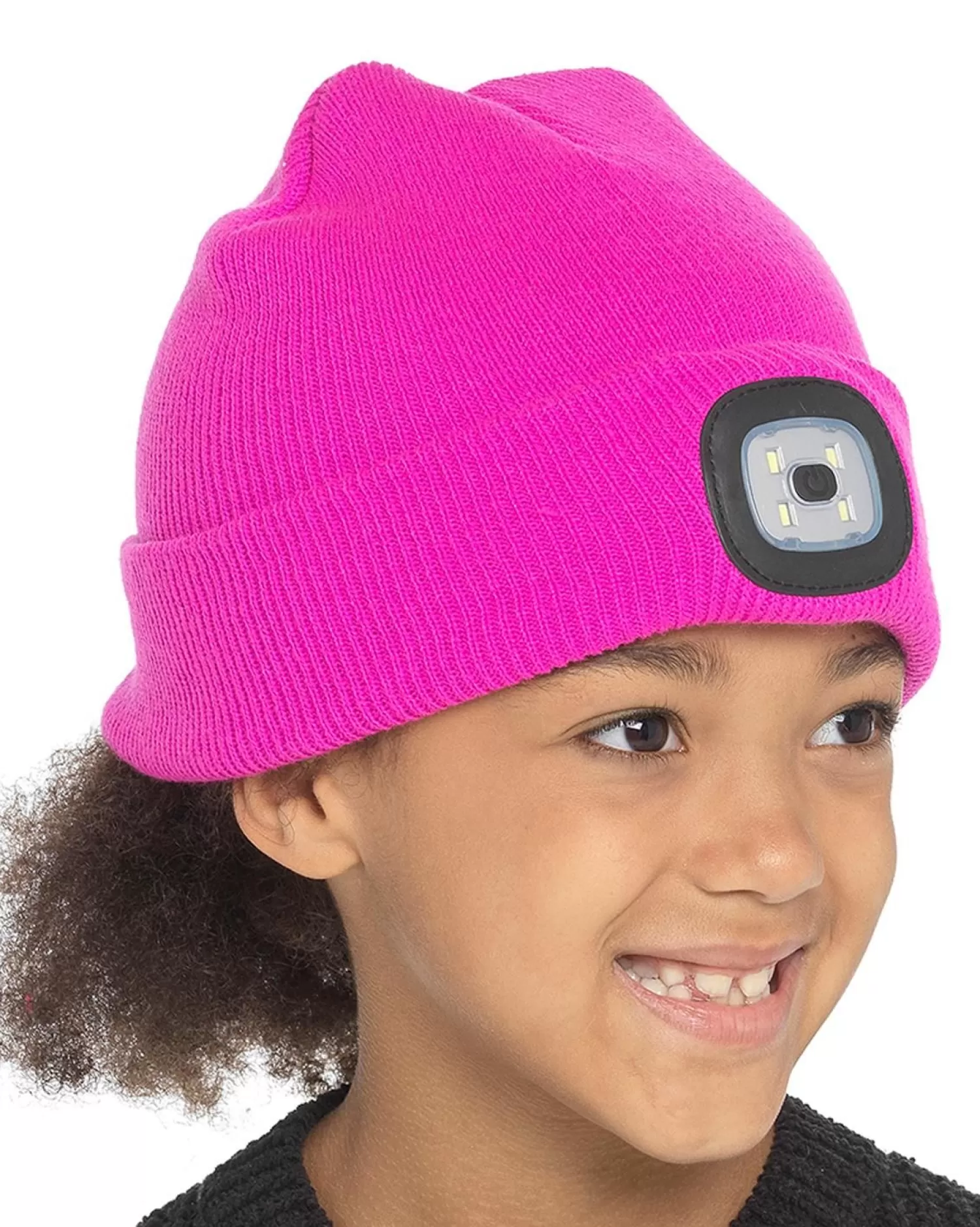 Kids Storm Ridge Kids Led Light Beanie Hat - Hot Pink