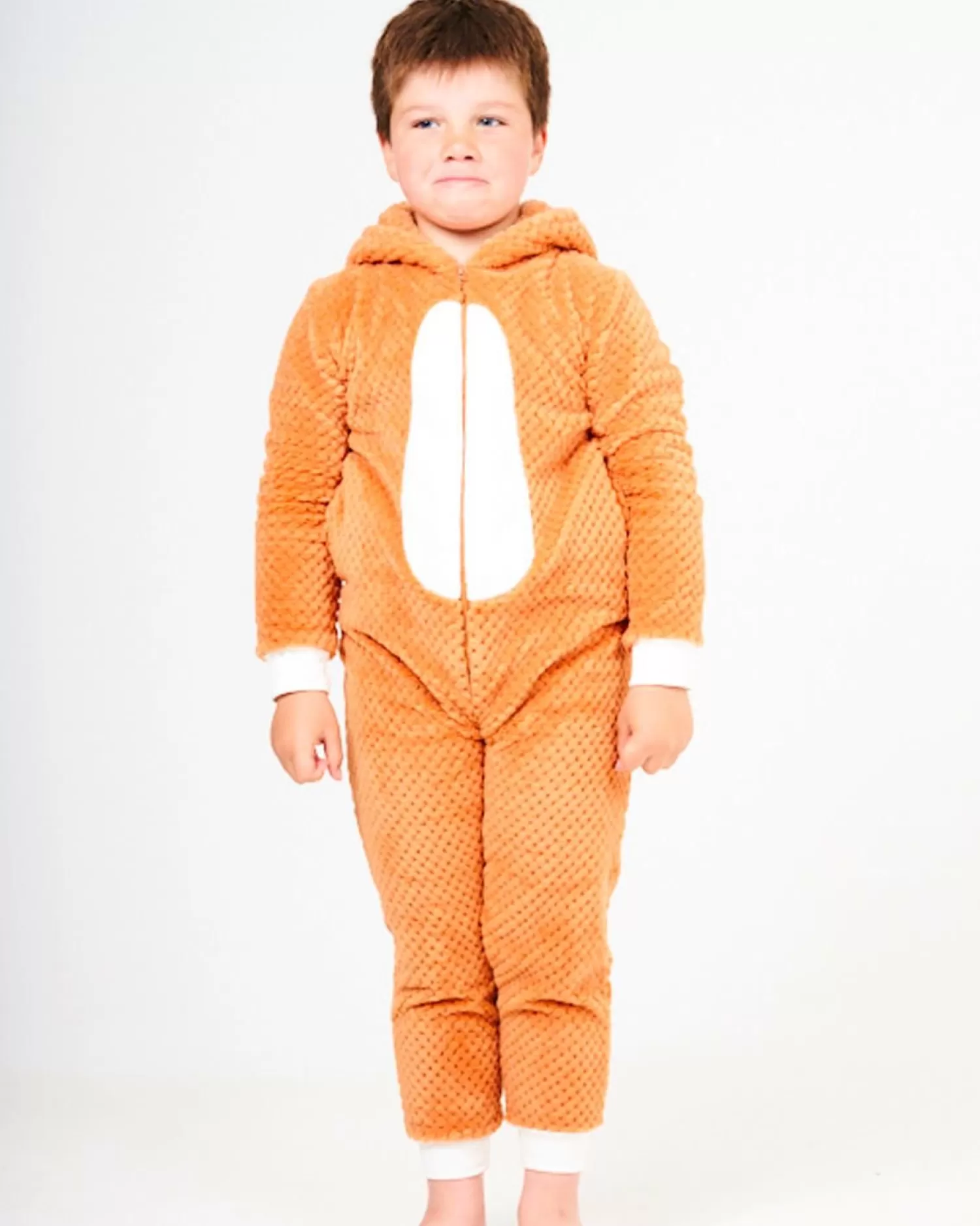 Kids * Kids Orange Waffle Fox Onesie