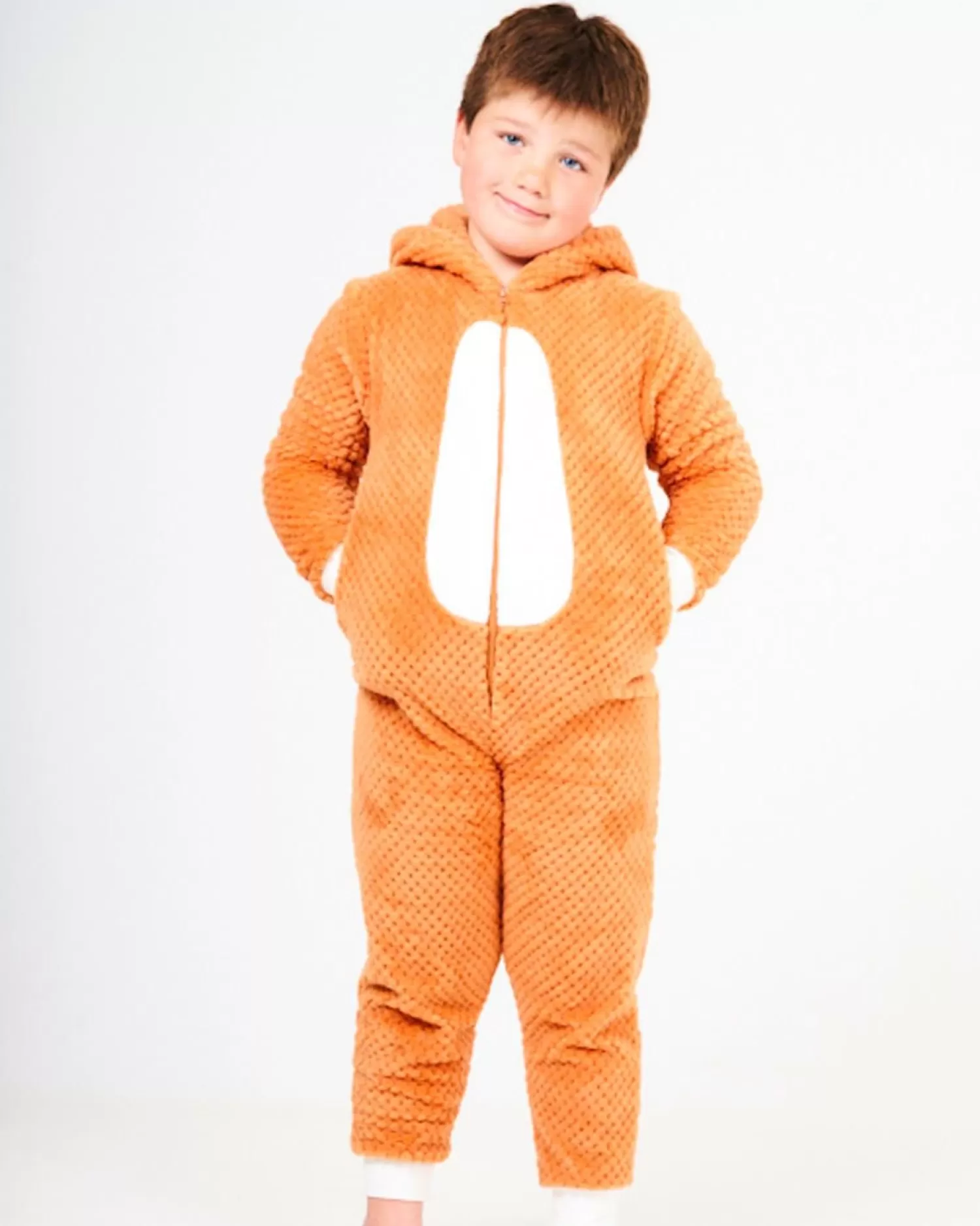 Kids * Kids Orange Waffle Fox Onesie