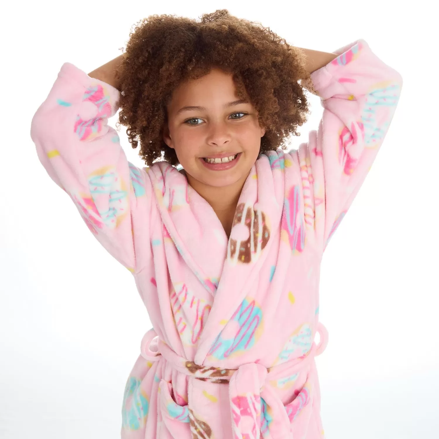 Kids Slumber Party Kids Pink Donut Print Dressing Gown