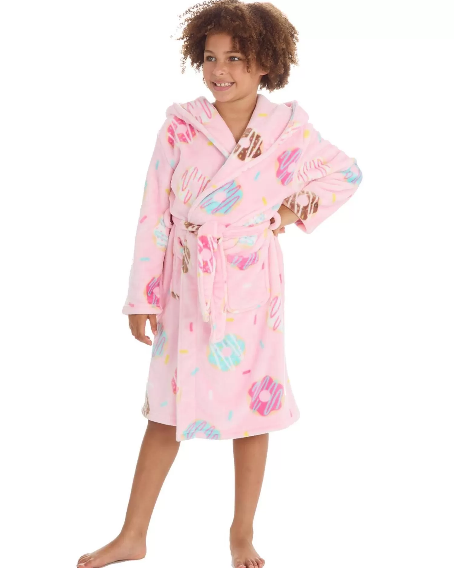 Kids Slumber Party Kids Pink Donut Print Dressing Gown