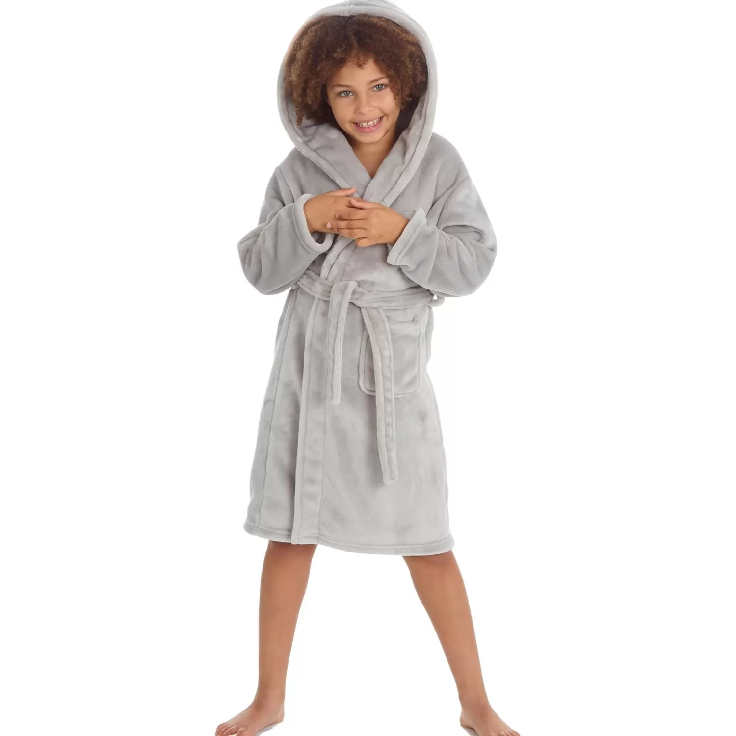 Kids Slumber Party Kids Super Soft Dressing Gown - Grey