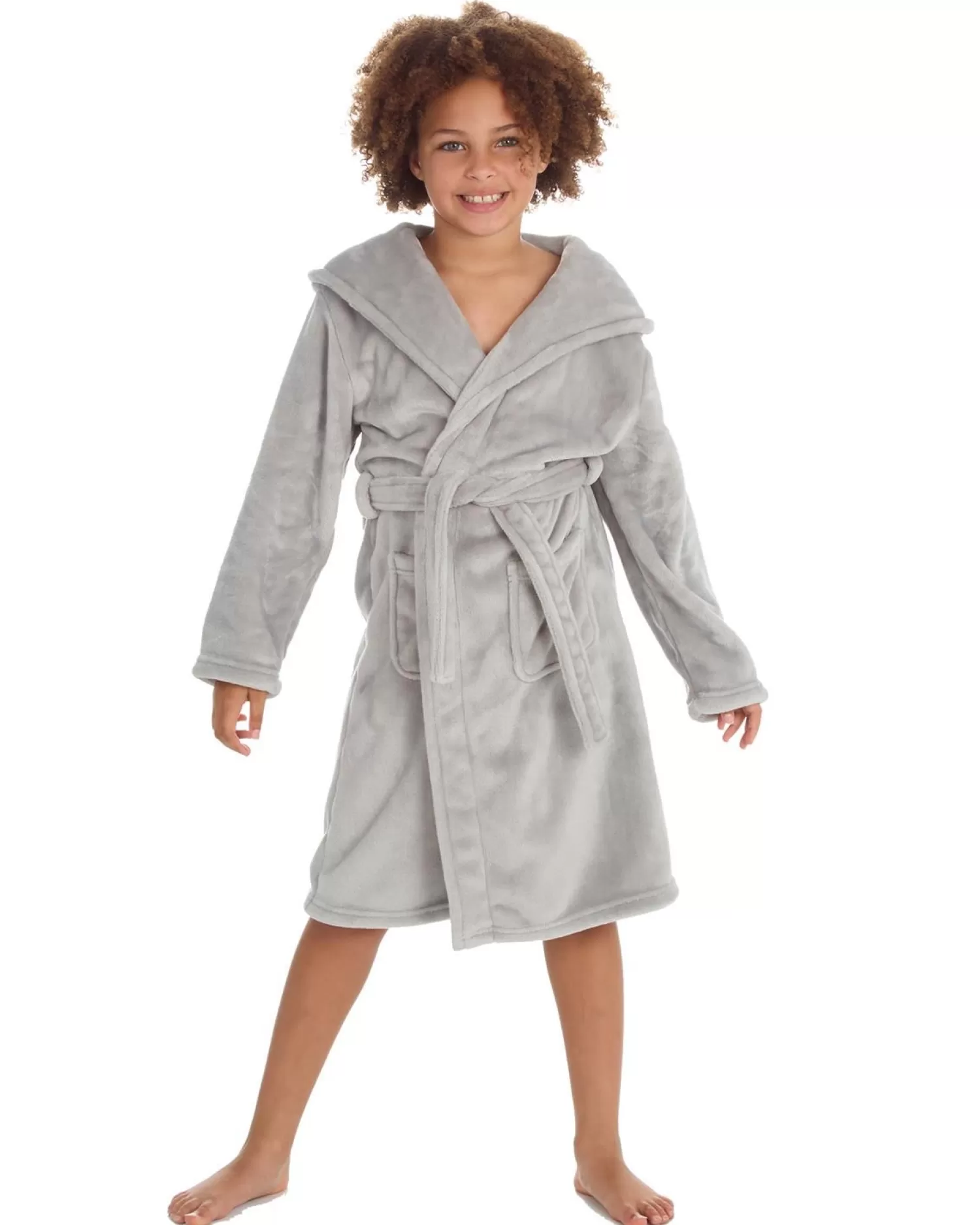 Kids Slumber Party Kids Super Soft Dressing Gown - Grey