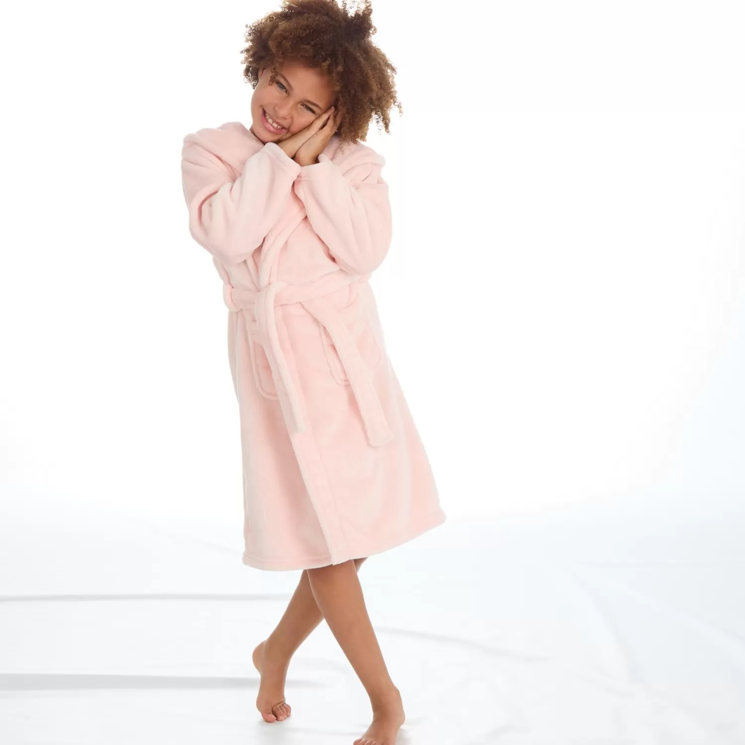 Kids Slumber Party Kids Super Soft Dressing Gown - Pale Pink