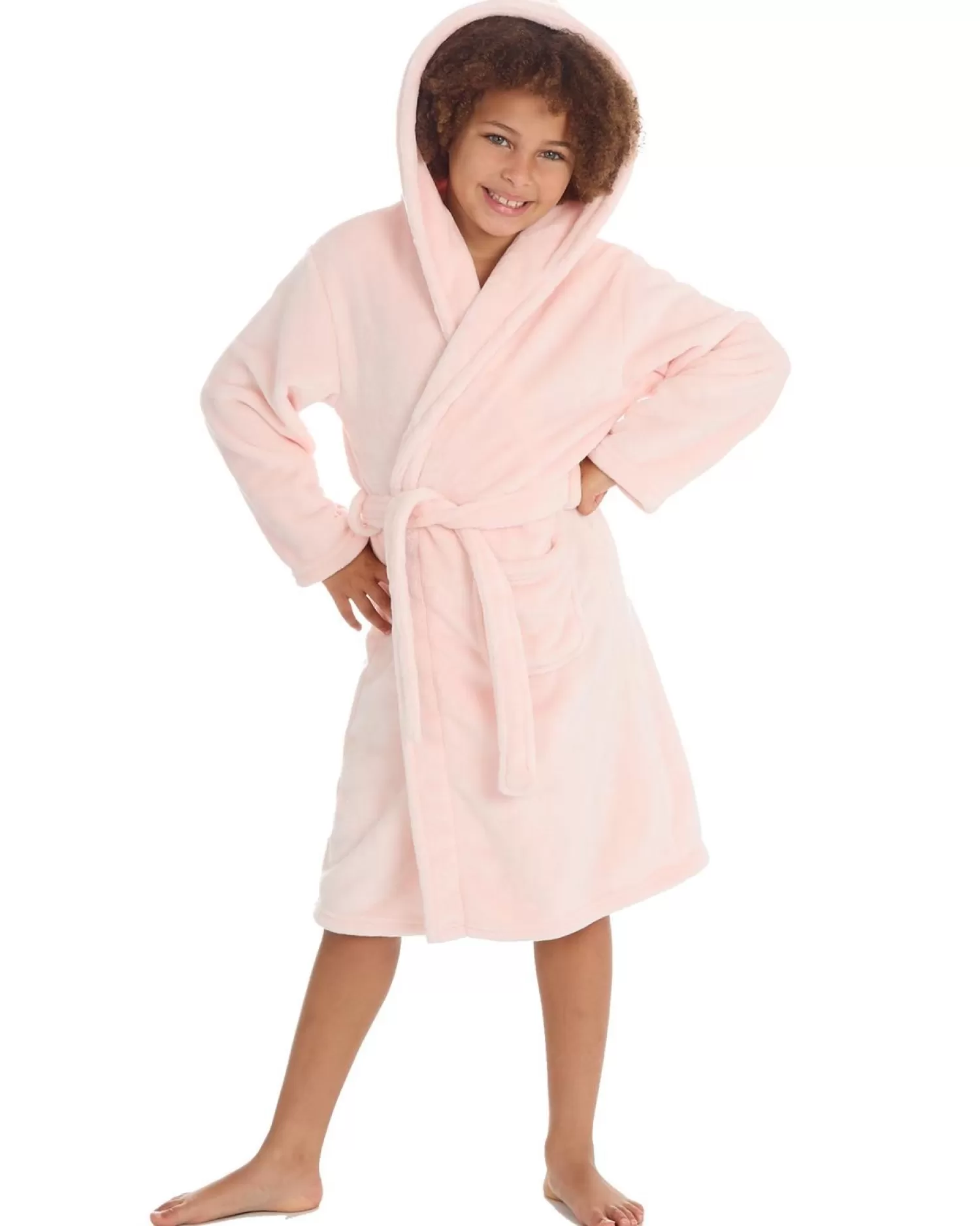 Kids Slumber Party Kids Super Soft Dressing Gown - Pale Pink