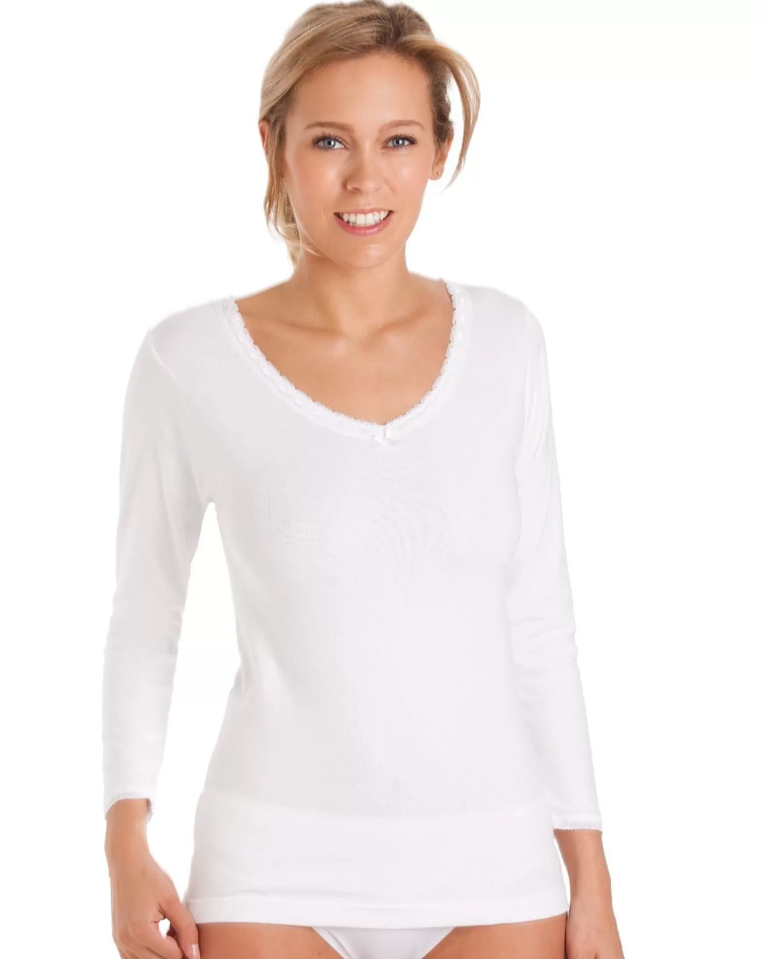 La Marquise Thermals | 2 Pack Thermal Long Sleeve Top - White