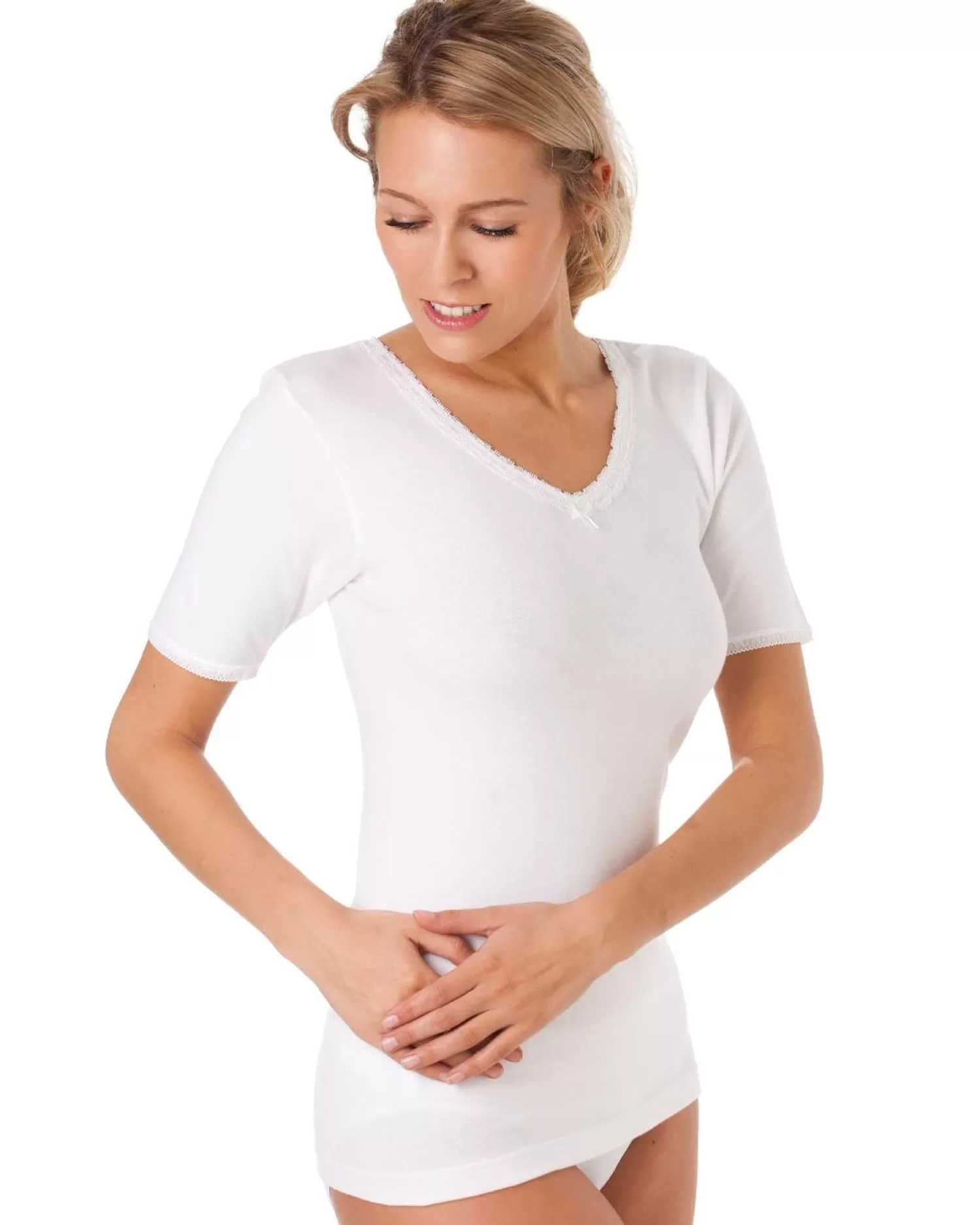 La Marquise Thermals | 2 Pack Thermal Short Sleeve Top - White