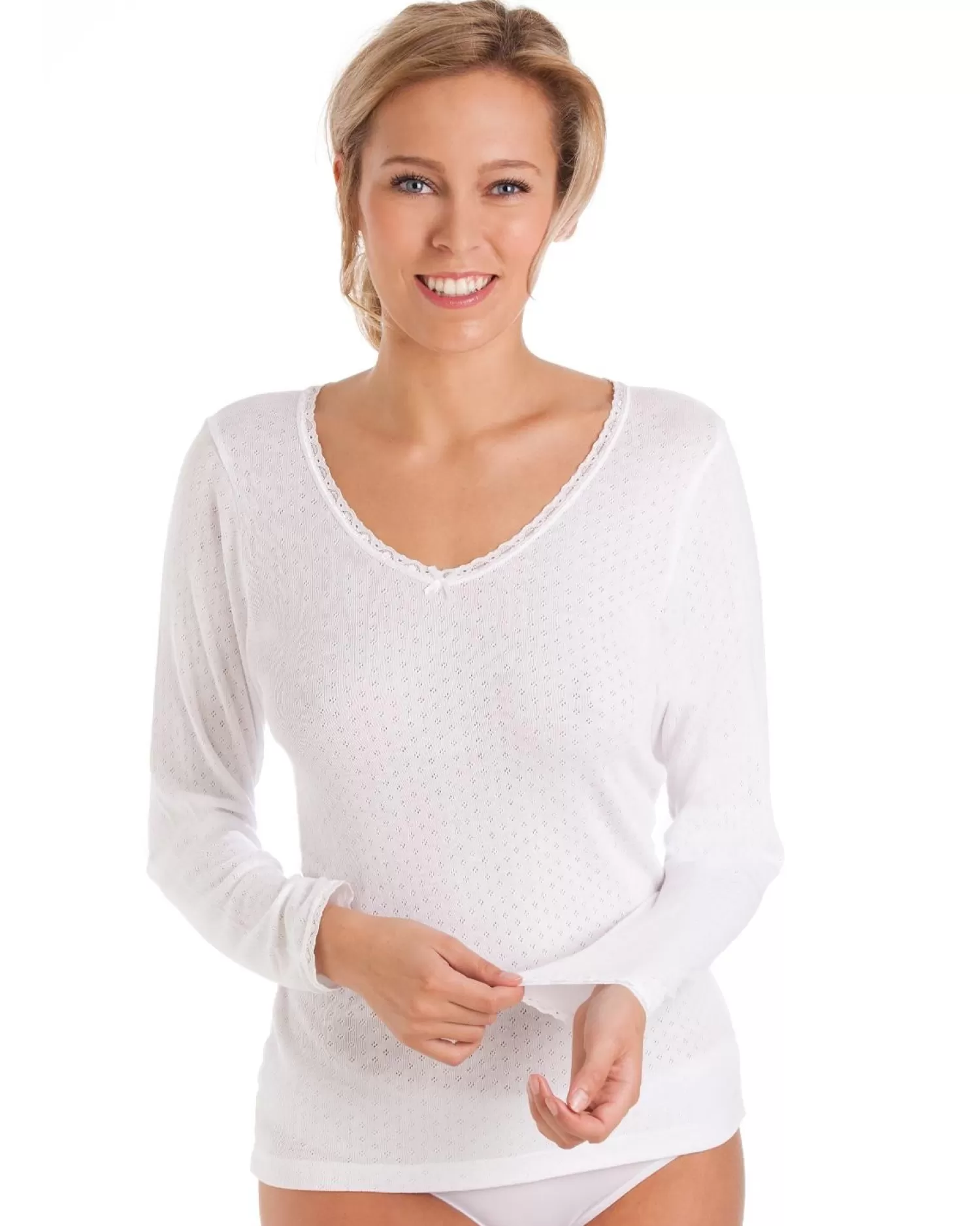 La Marquise Thermals | 2 Pack Viloft Thermal Long Sleeve Top - White