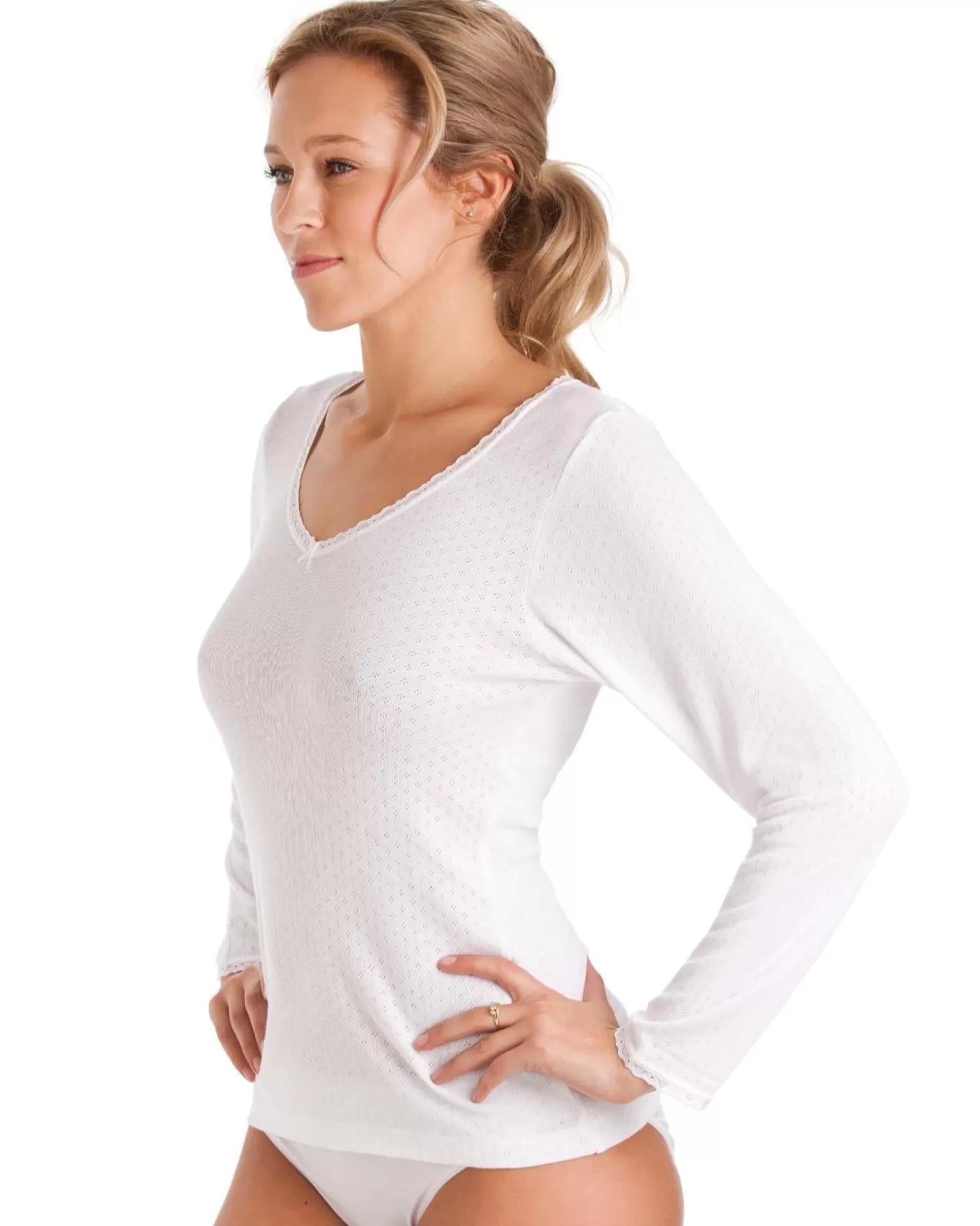 La Marquise Thermals | 2 Pack Viloft Thermal Long Sleeve Top - White