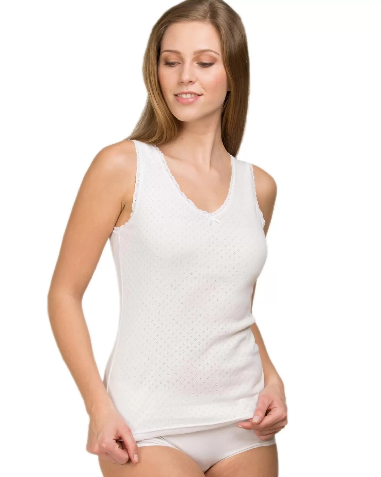 La Marquise Thermals | 2 Pack Viloft Thermal Sleeveless Top - White