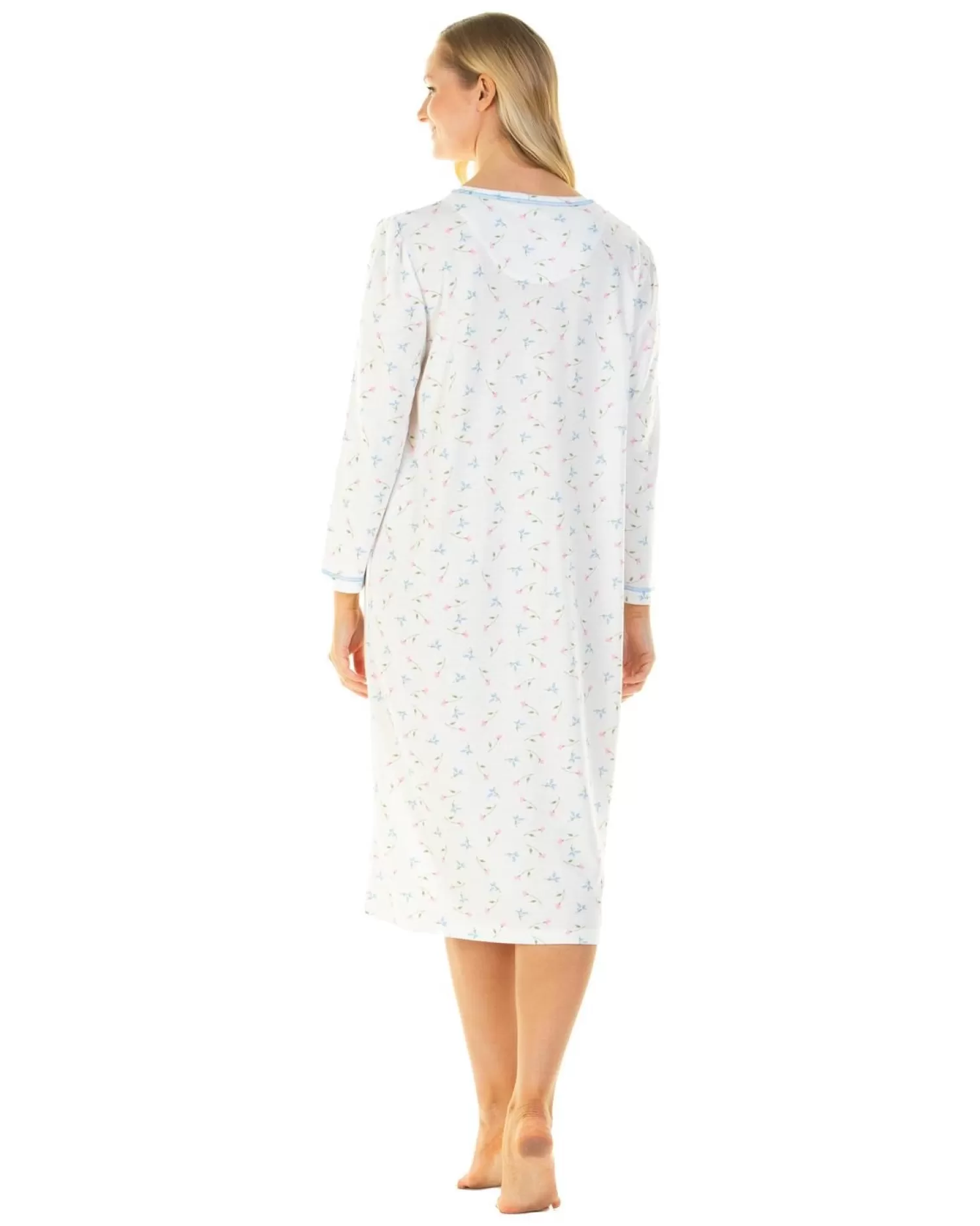 La Marquise Nighties | Flower Leaf Cuddleknit Nightie - Ivory