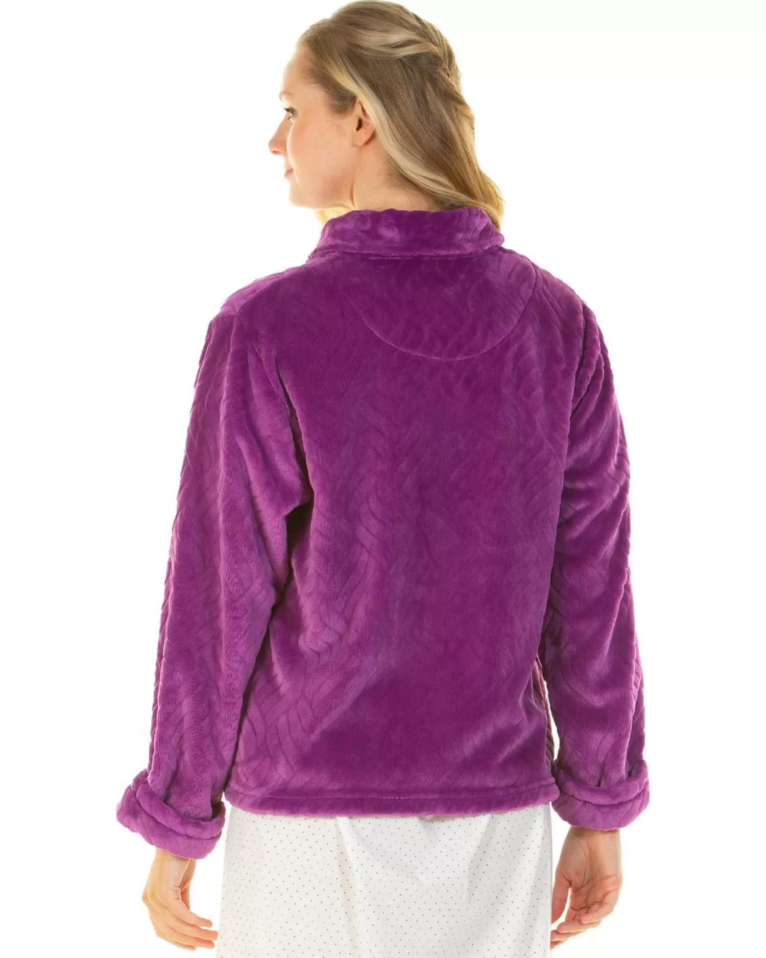 La Marquise Dressing Gowns | Midnight Tulip Bed Jacket - Purple