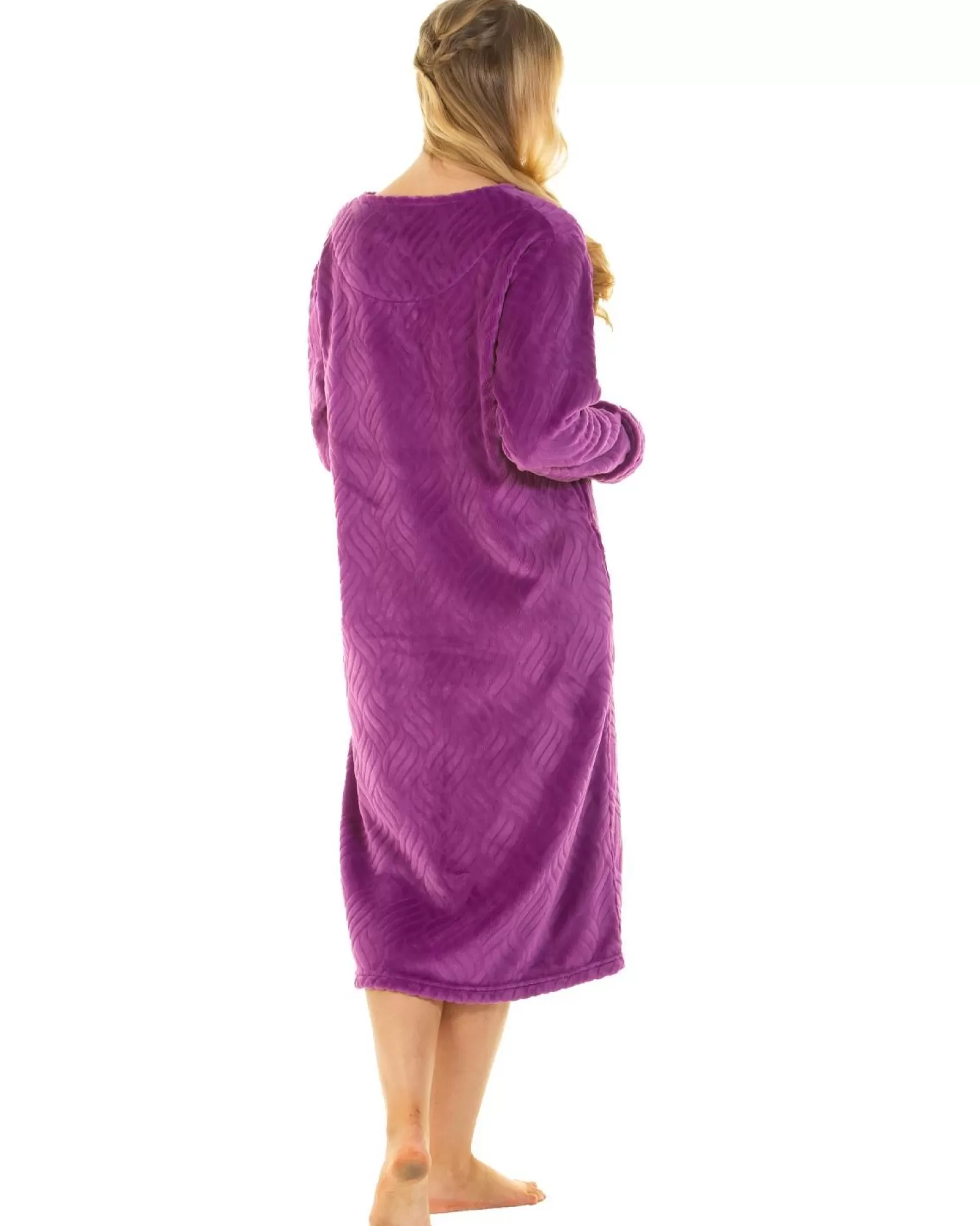 La Marquise Dressing Gowns | Midnight Tulip Zip Dressing Gown - Purple