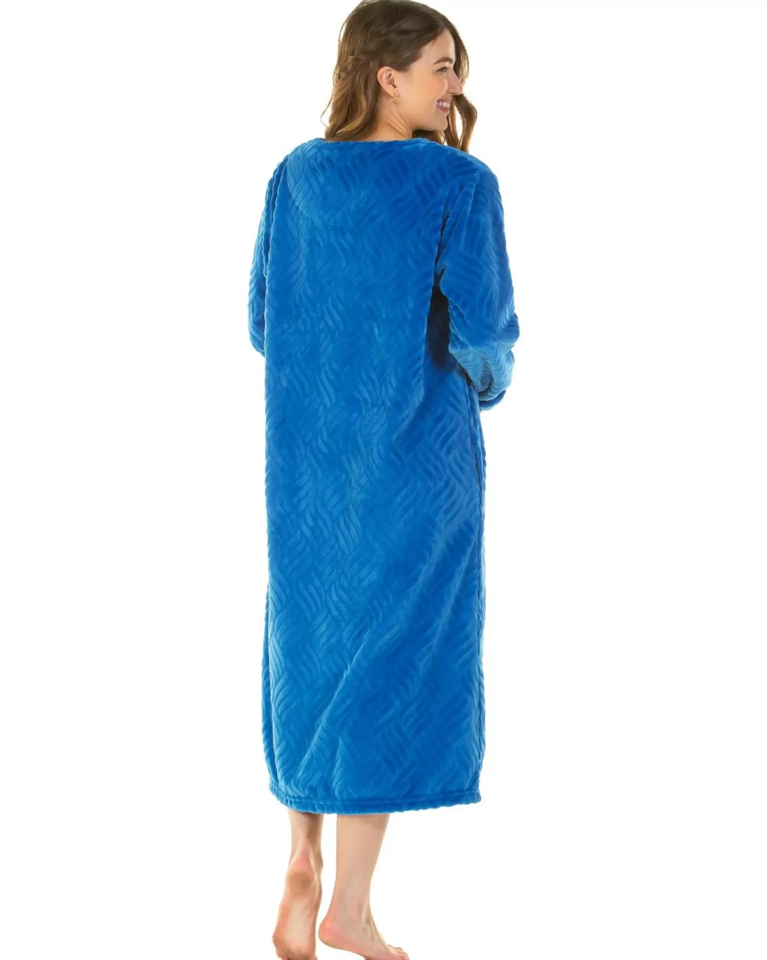 La Marquise Dressing Gowns | Midnight Tulip Zip Dressing Gown - Teal