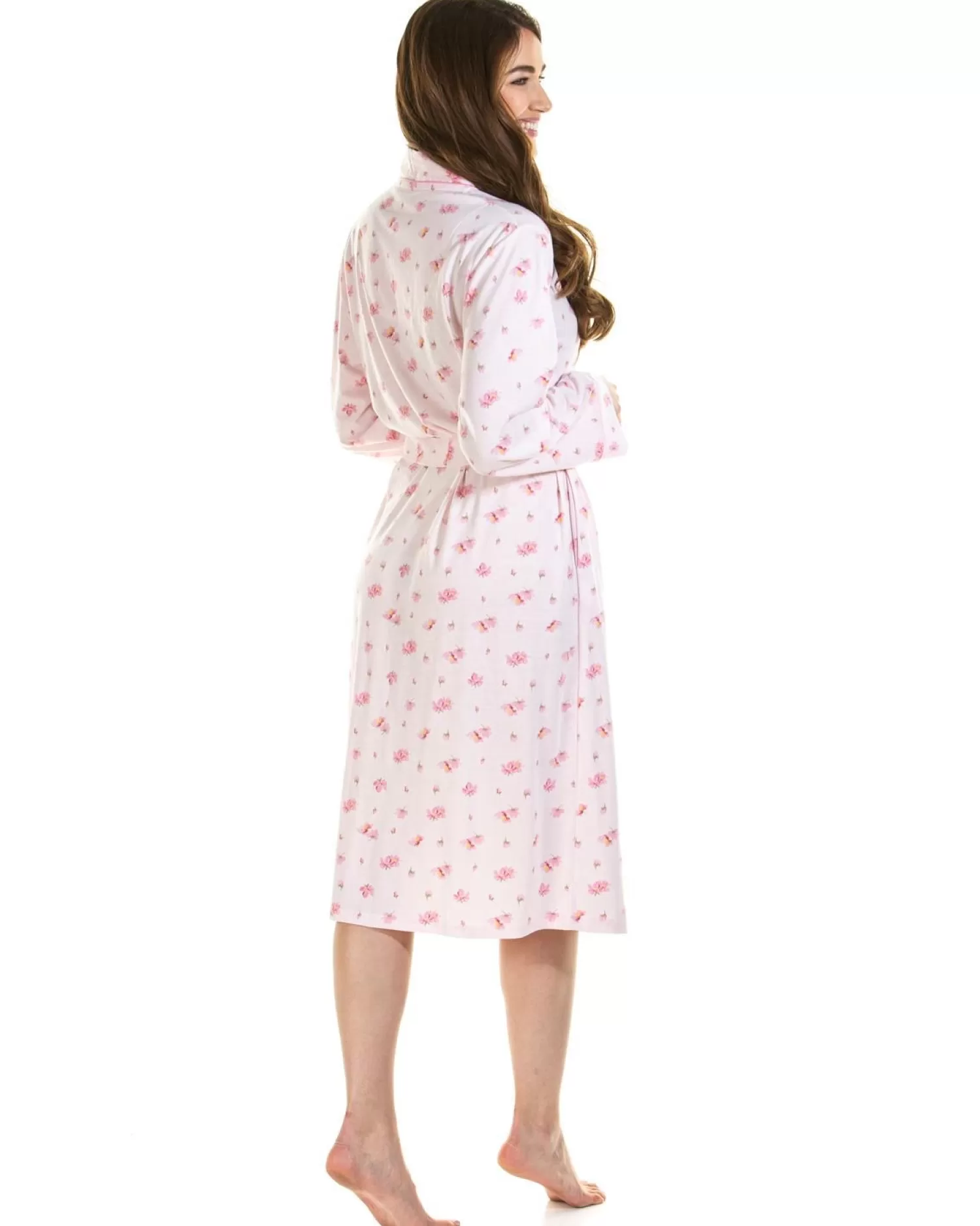 La Marquise Dressing Gowns | Pink Blush Jersey Wrap - Pink