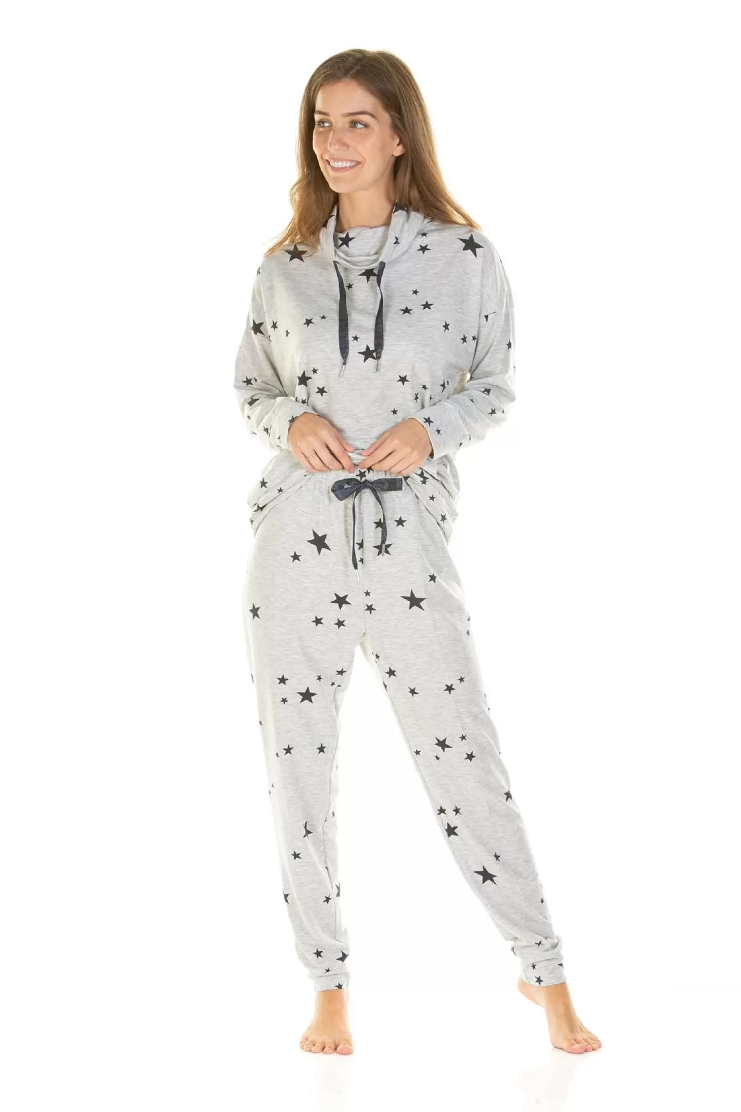 La Marquise Pyjamas | Starry Days Cowl Neck Jersey Pyjamas