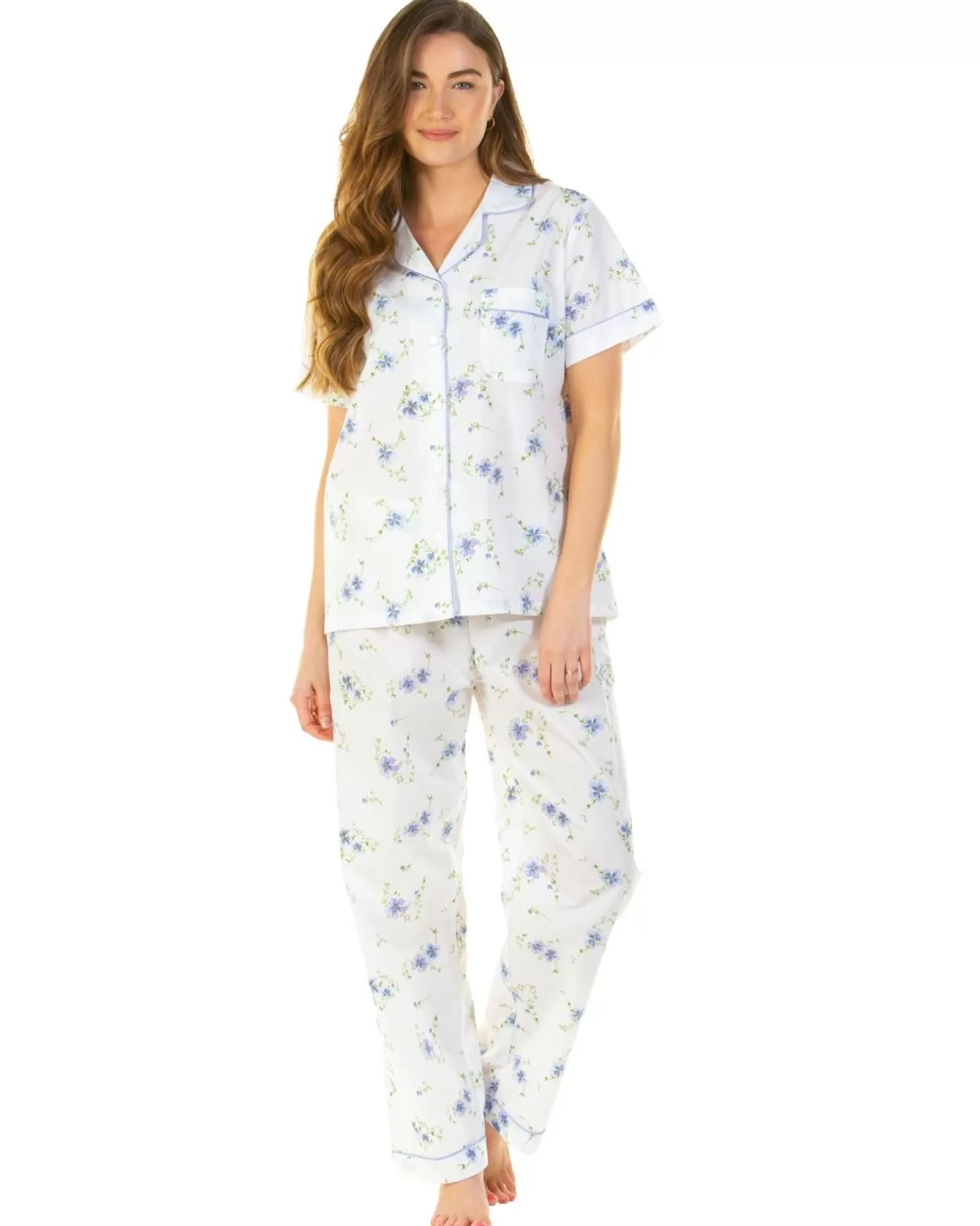 La Marquise Pyjamas | Wallflower Button Pyjamas - Blue