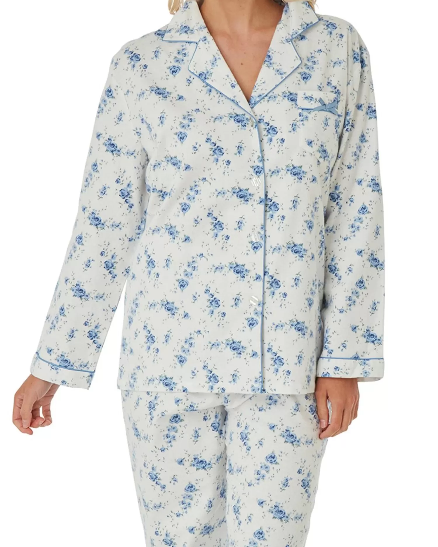 Lady Olga Pyjamas | Brushed Cotton Pyjamas - Blue