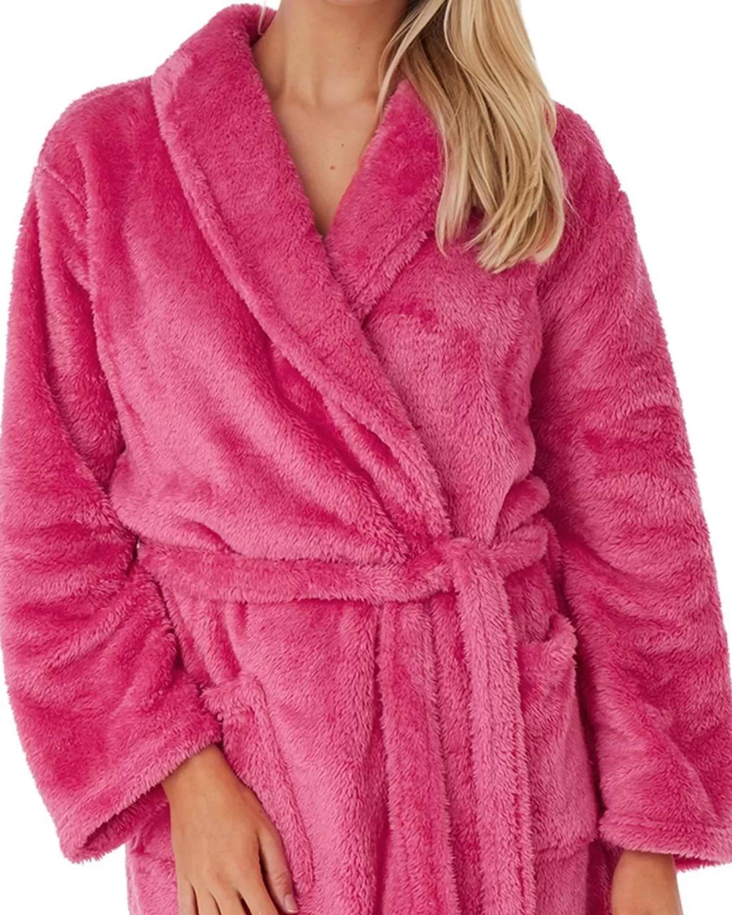 Lady Olga Dressing Gowns | Jasmine Soft Feel Dressing Gown - Hot Pink