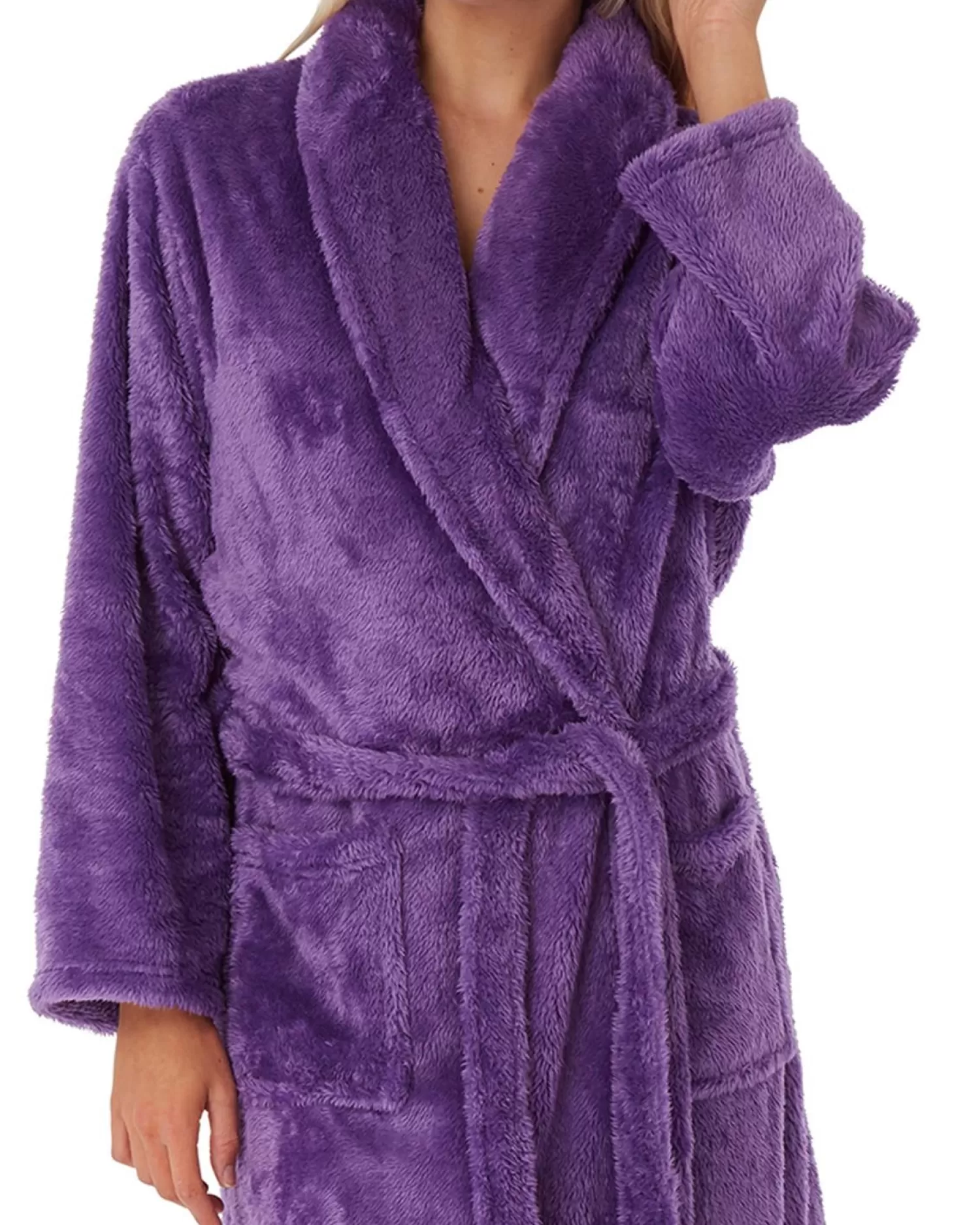 Lady Olga Dressing Gowns | Jasmine Soft Feel Dressing Gown - Purple