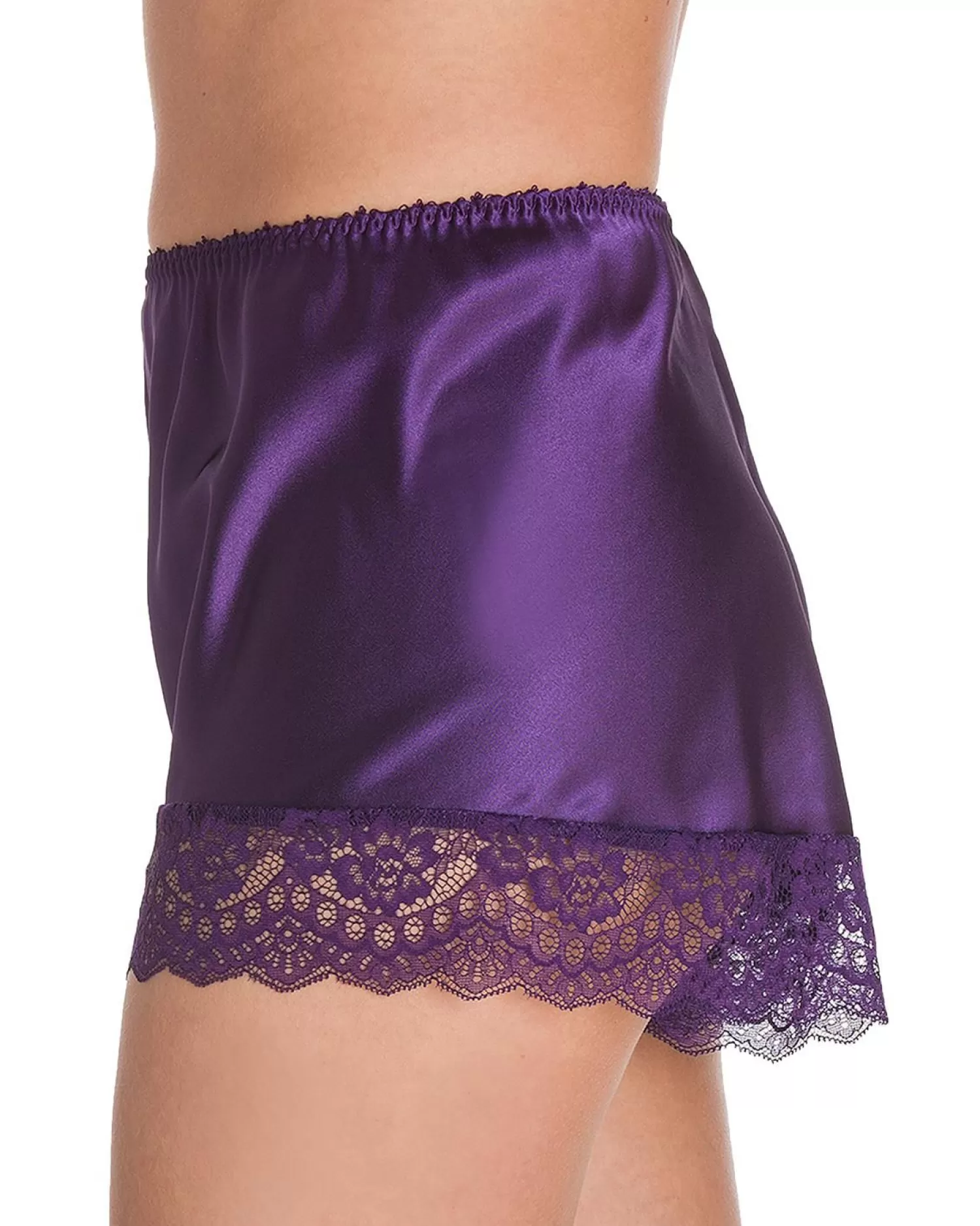 Lady Olga Pyjamas | Luxury Satin French Knickers - Plum