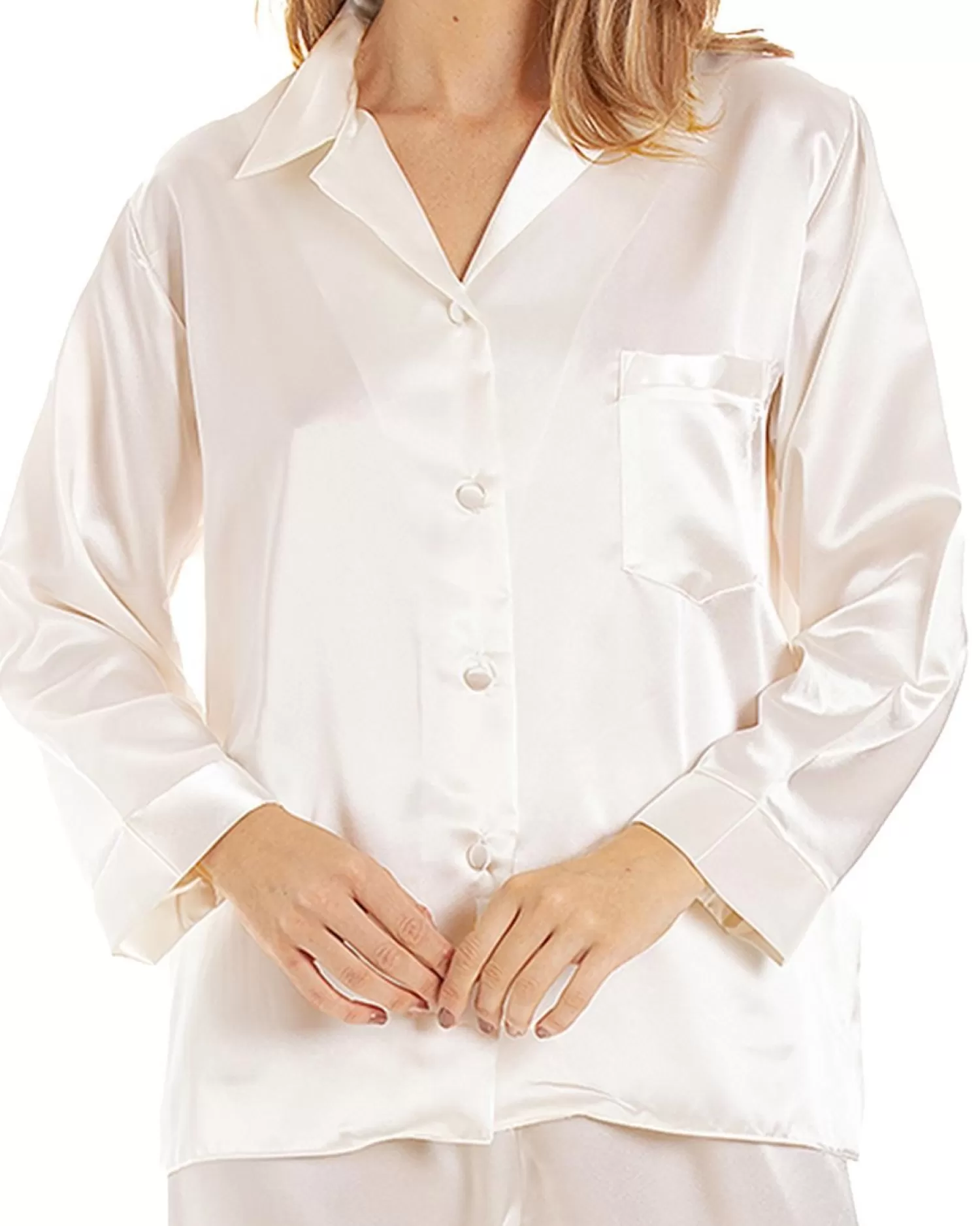 Lady Olga Pyjamas | Satin Pyjamas - Ivory