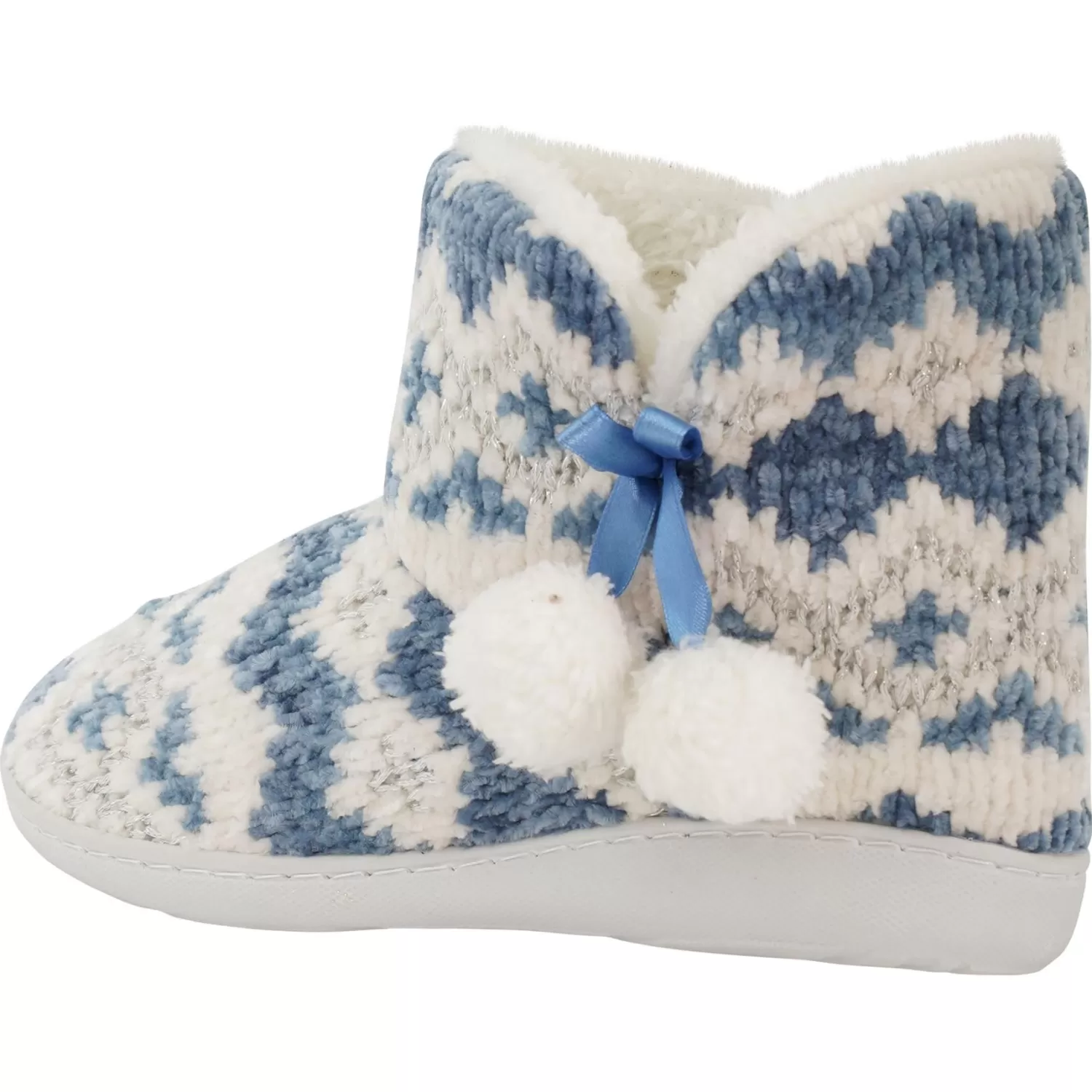 Loungeable Slippers | Blue Fairisle Bootie Slippers